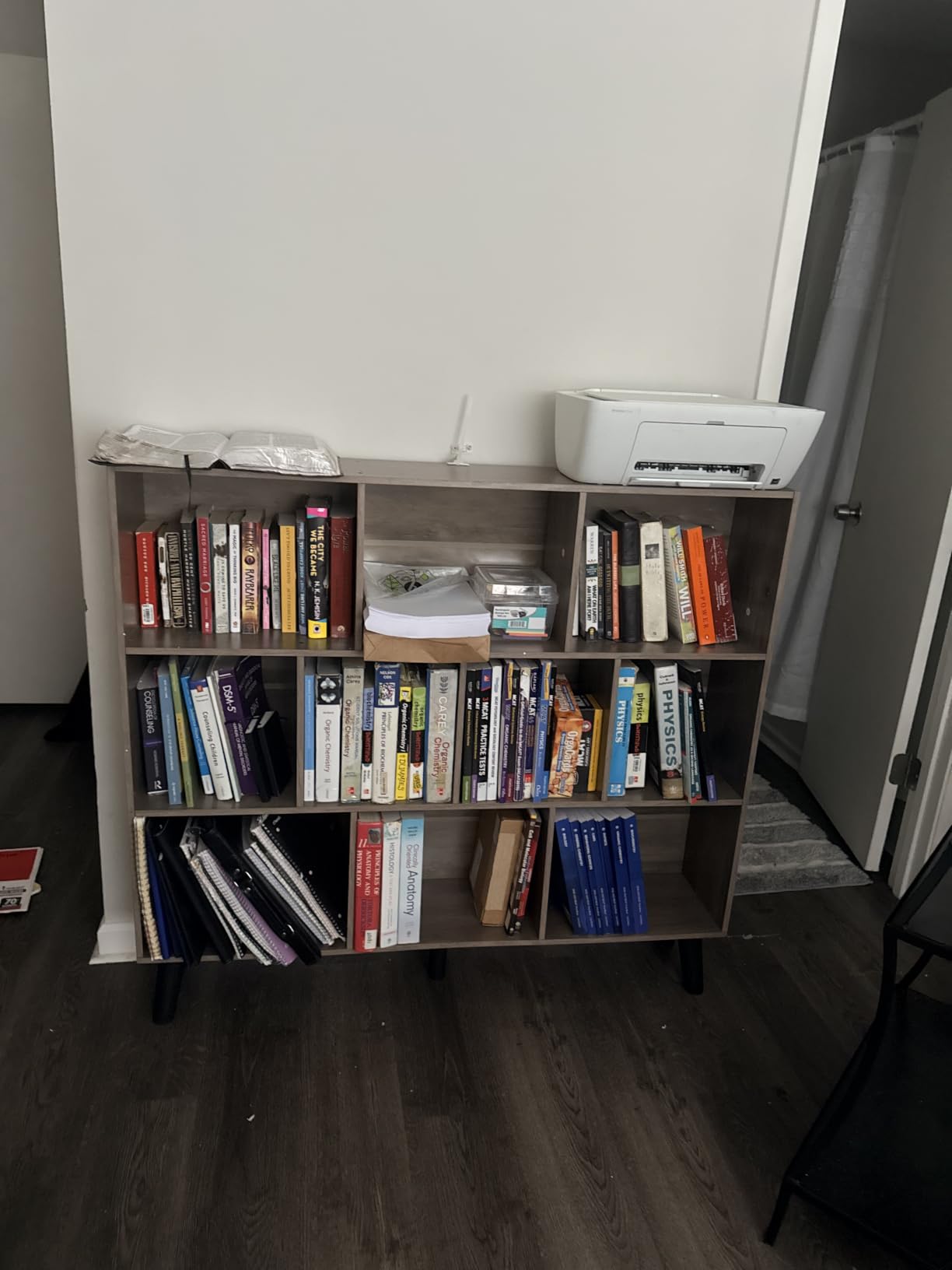 LEYAOYAO Cube Bookshelf, Mid-Century Modern Book Shelf with Legs, Brown customer photo 1