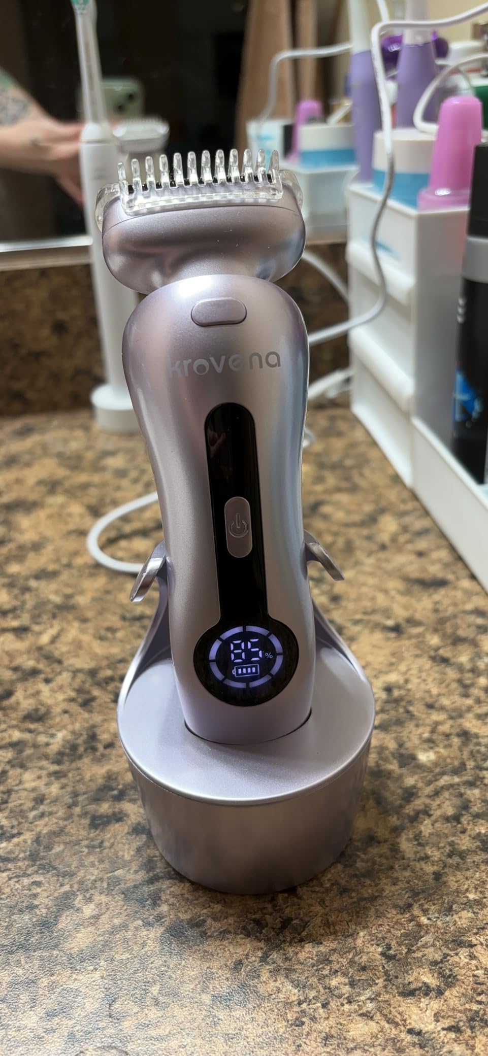 Electric Shaver for Women Electric Razor for Womens Bikini Legs Underarm Public Hairs Rechargeable Trimmer with Detachable Head Cordless Wet Dry Use customer photo 1
