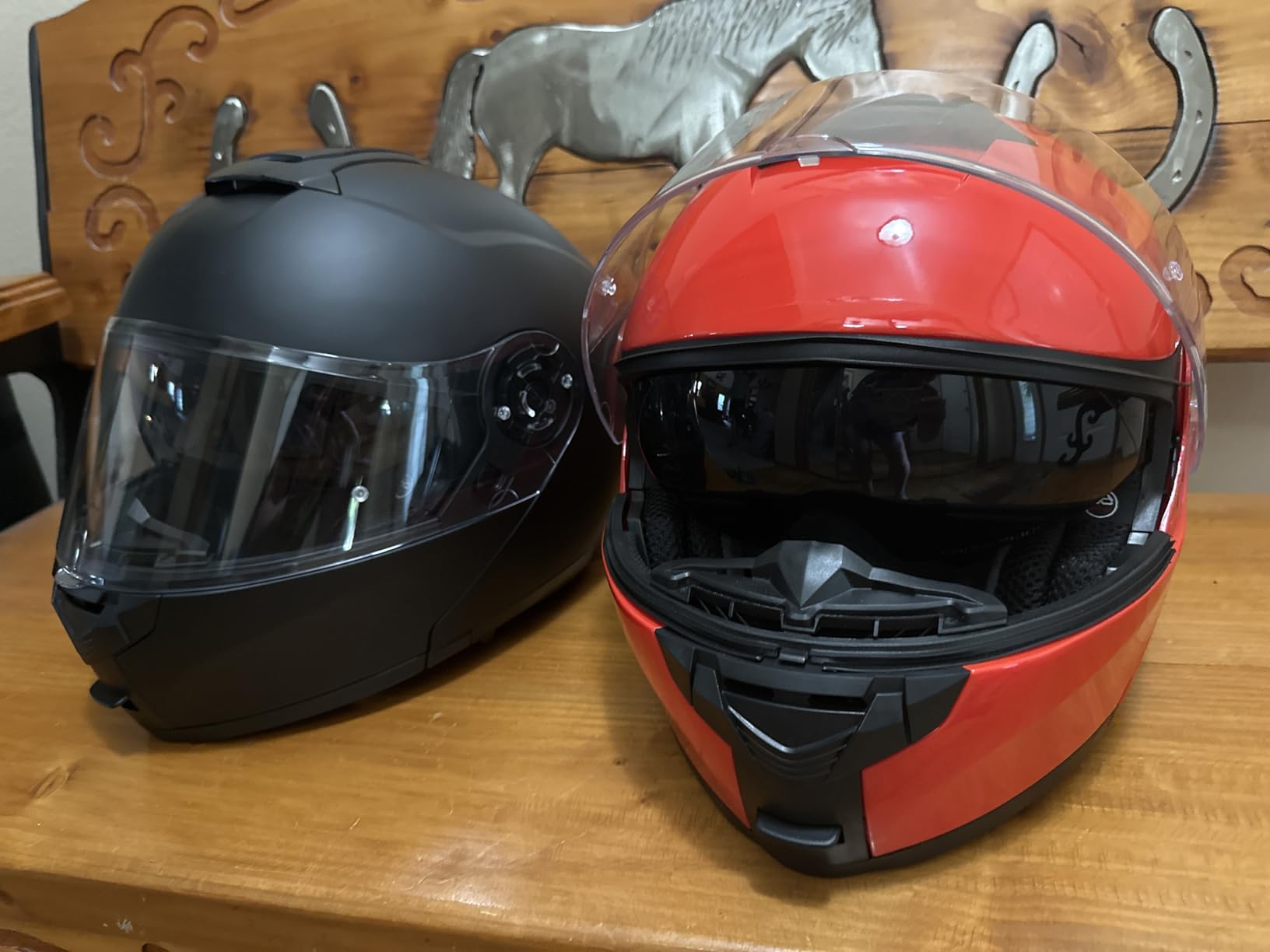 ILM Adult Motorcycle Modular Full Face Helmet Flip up Dual Visor 159 (Matte Black, Large) customer photo 2