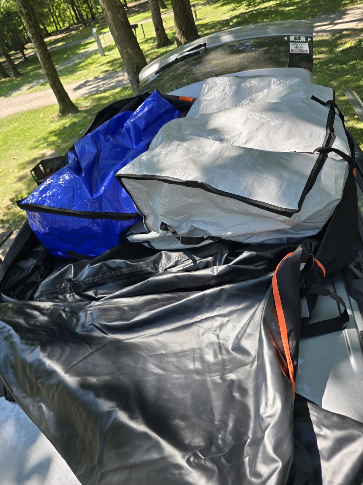 RoofPax 23 cft. Extra Waterproof Rooftop Cargo Carrier Bag, Double Weatherproof Zippers,10 Heavy-Duty Tie-Down Straps fit Cars with/Without a Rack or Side Rails, Safety Hooks Included customer photo 1