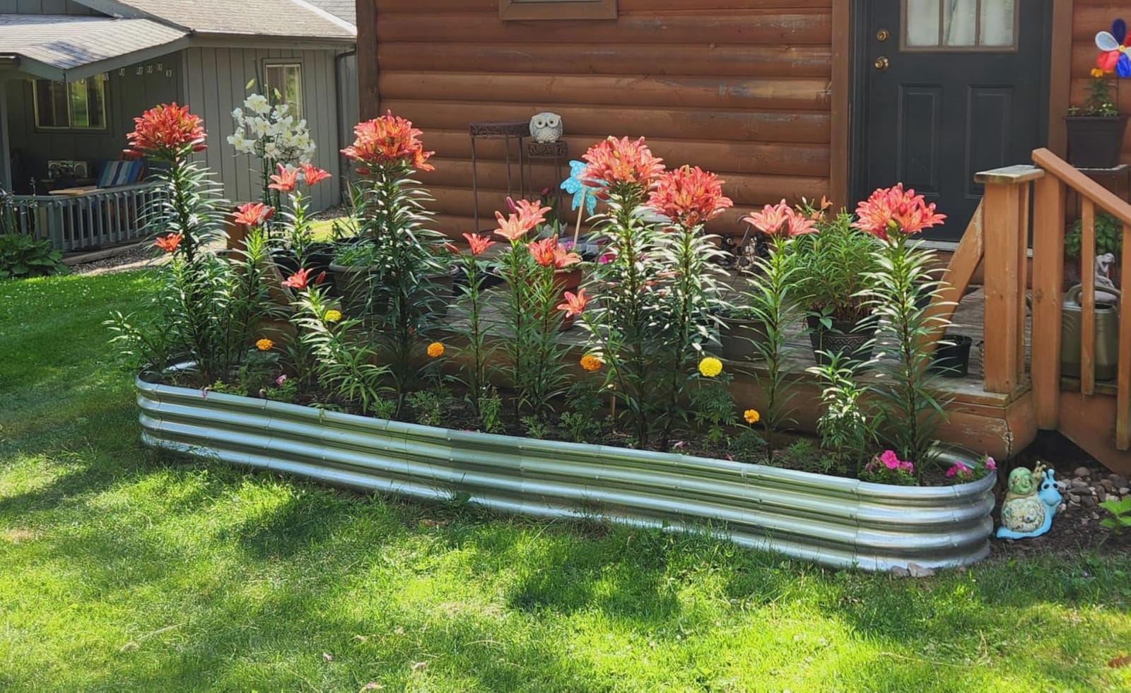 Land Guard Galvanized Raised Garden Bed Kit, Galvanized Planter Garden Boxes Outdoor, Oval Large Metal Raised Garden Beds for Vegetables………… customer photo 1
