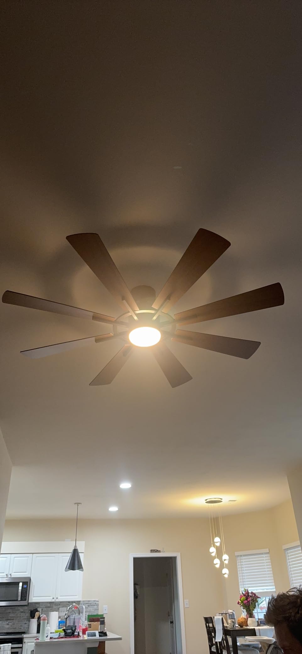 60 Inch Ceiling Fan with Light and Remote Farmhouse Windmill Chandelier Fan customer photo 1
