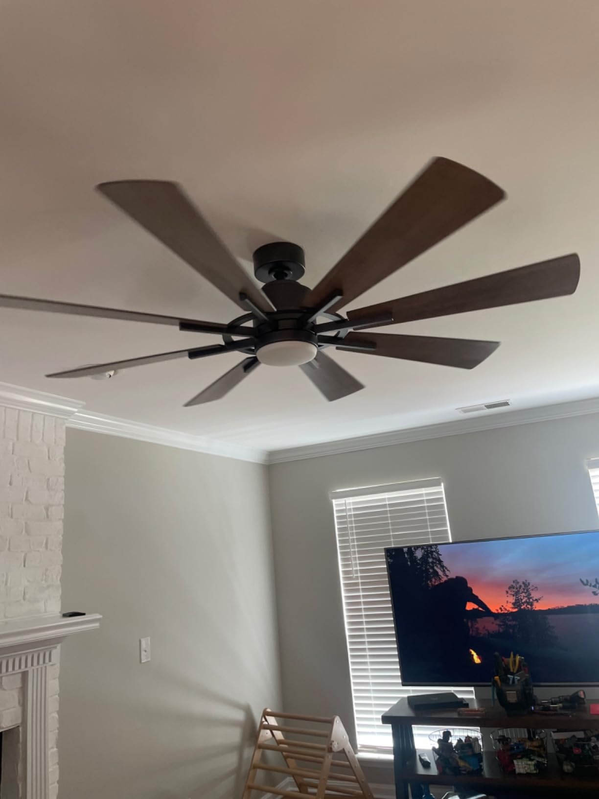 60 Inch Ceiling Fan with Light and Remote Farmhouse Windmill Chandelier Fan customer photo 2