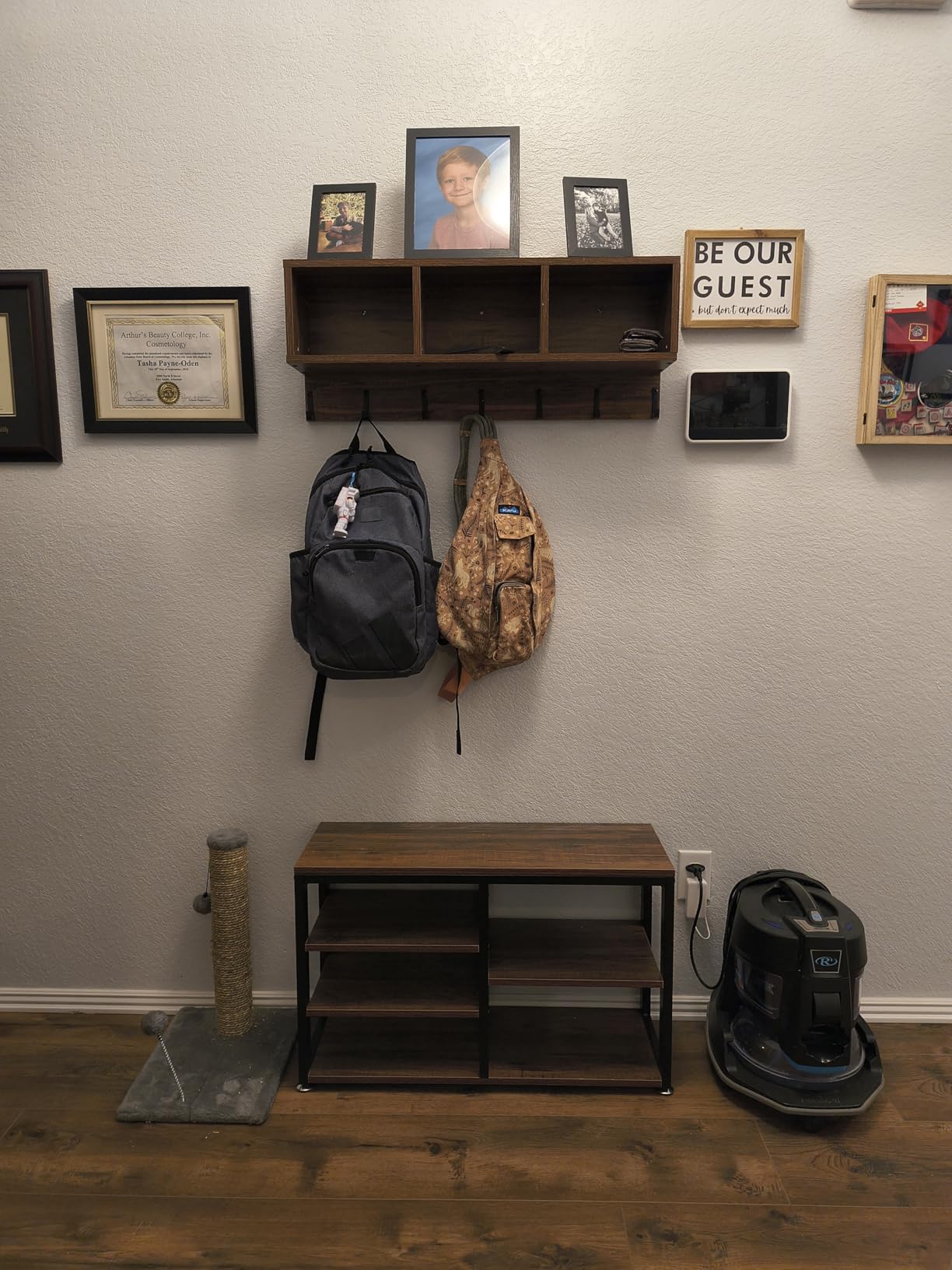 Tribesigns Industrial [Shoe] [Rack] [Bench] with Coat [Rack] Set with Hall Tree, 3 Storage Cubbies, 7 Hooks for Entryway, Hallway, 5-in-1Design, Rustic Brown customer photo 2