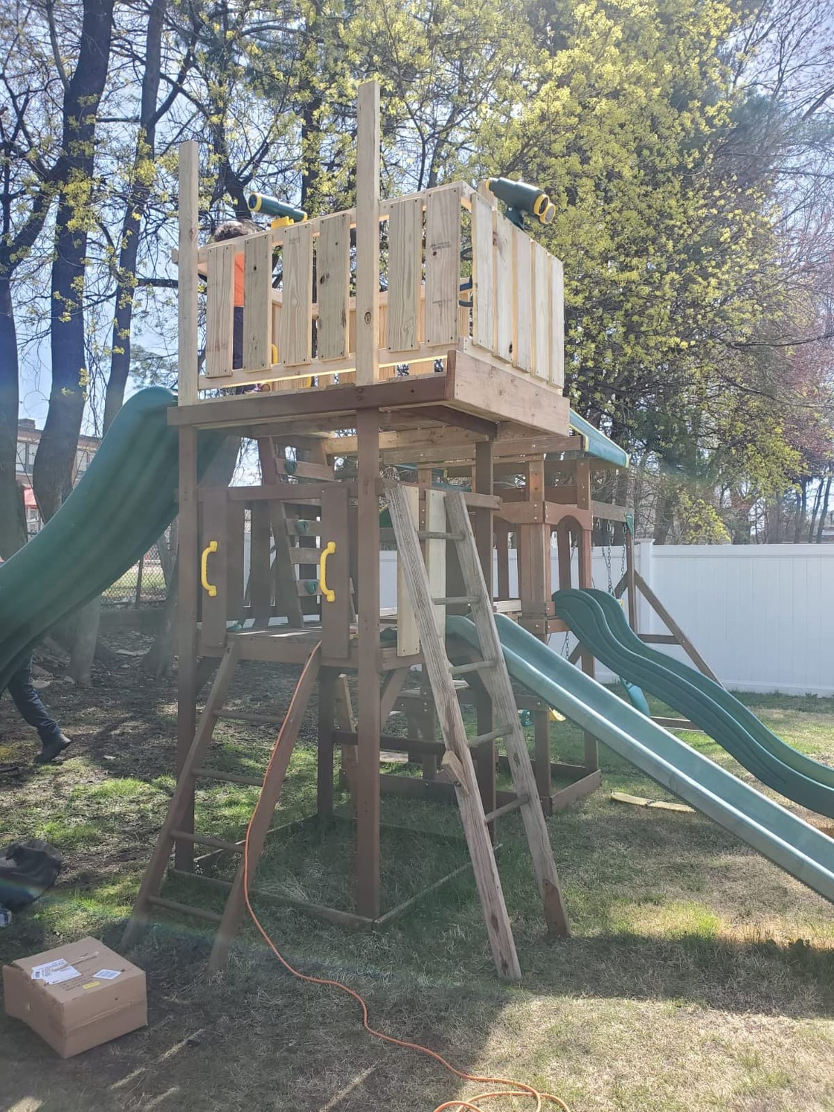 RedSwing Playground Accessories for Kids, Outdoor Swingset Attachments with Pirate Ship Wheel, Toy Telescope, Telephone and Safety Handles (Yellow and Green) customer photo 1
