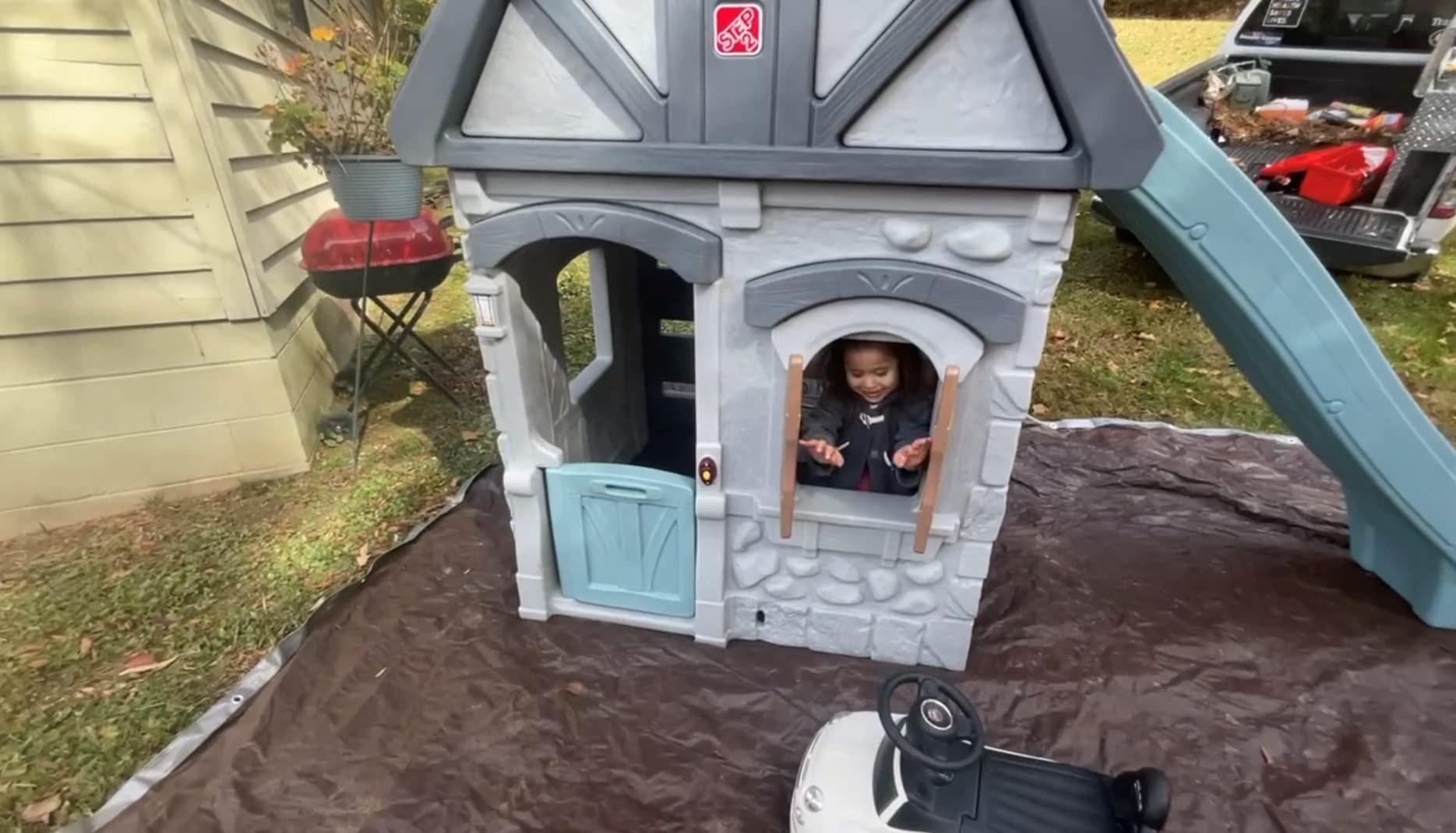 Step2 Enchanting Adventures 2-Story Kids Playhouse, Outdoor Playhouse with Kitchenette & Slide, Rock Climbing Wall, Made of Durable Plastice, For Toddlers 4-8 Years Old customer photo 2