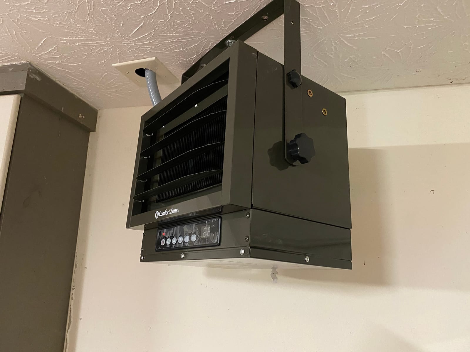 Comfort Zone Hard-Wired Ceiling Mount Garage Space Heater with Remote, 7,500 Watt, 240 Volt, Fan-Forced, Overheat Protection, Digital Thermostat, 12-Hour Timer, Ideal for Garage & Workshop, CZ230ERBK customer photo 2