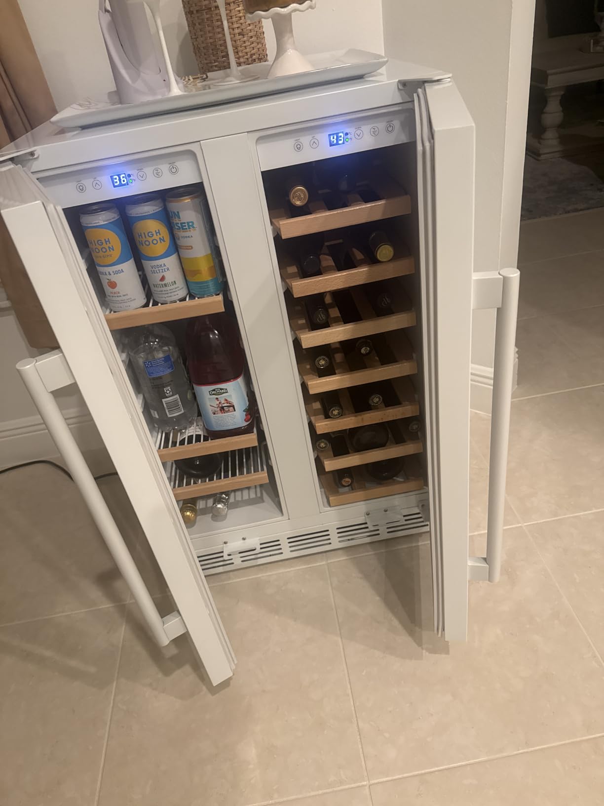 24 Inch Upgraded Dual Zone Wine and Beverage Refrigerator Cooler | Glass Door, Under Counter or Freestanding Beverage Fridge with Large Capacity, Advanced Cooling System customer photo 2