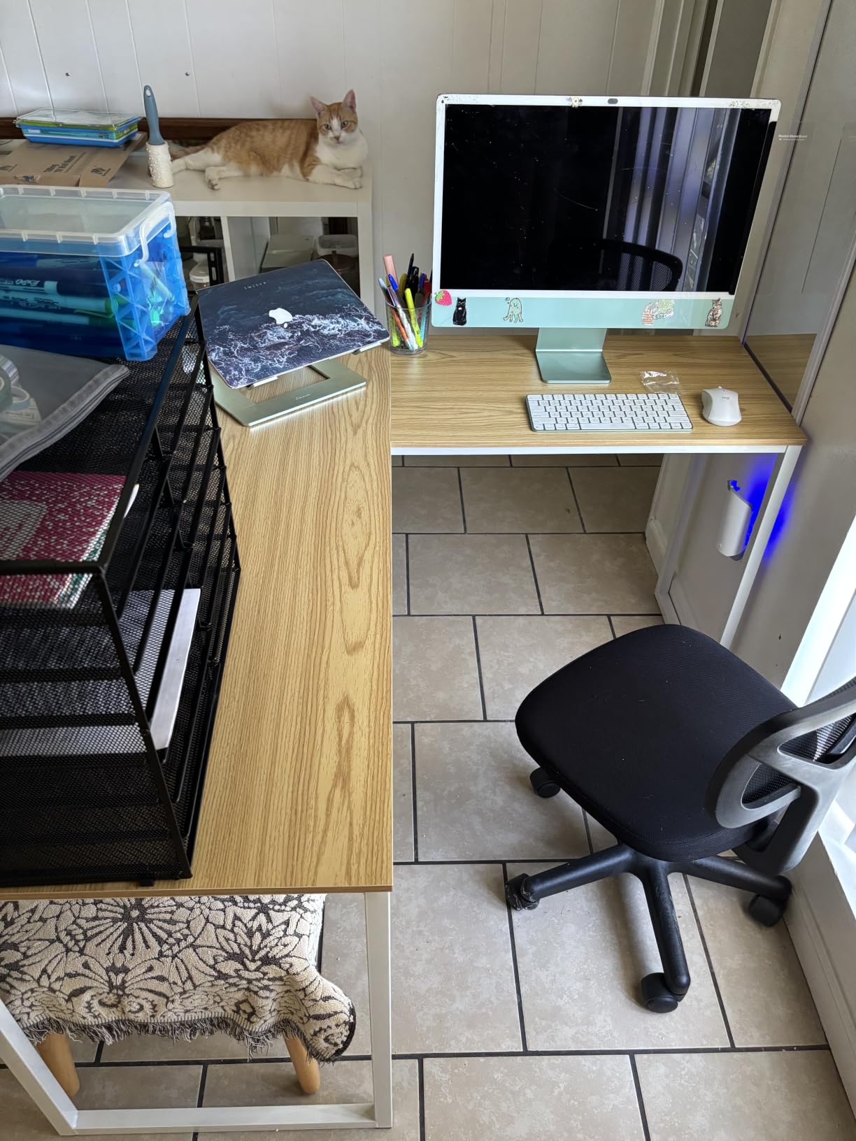 SHW Mission 32-Inch Home Office Computer Desk, Black customer photo 2