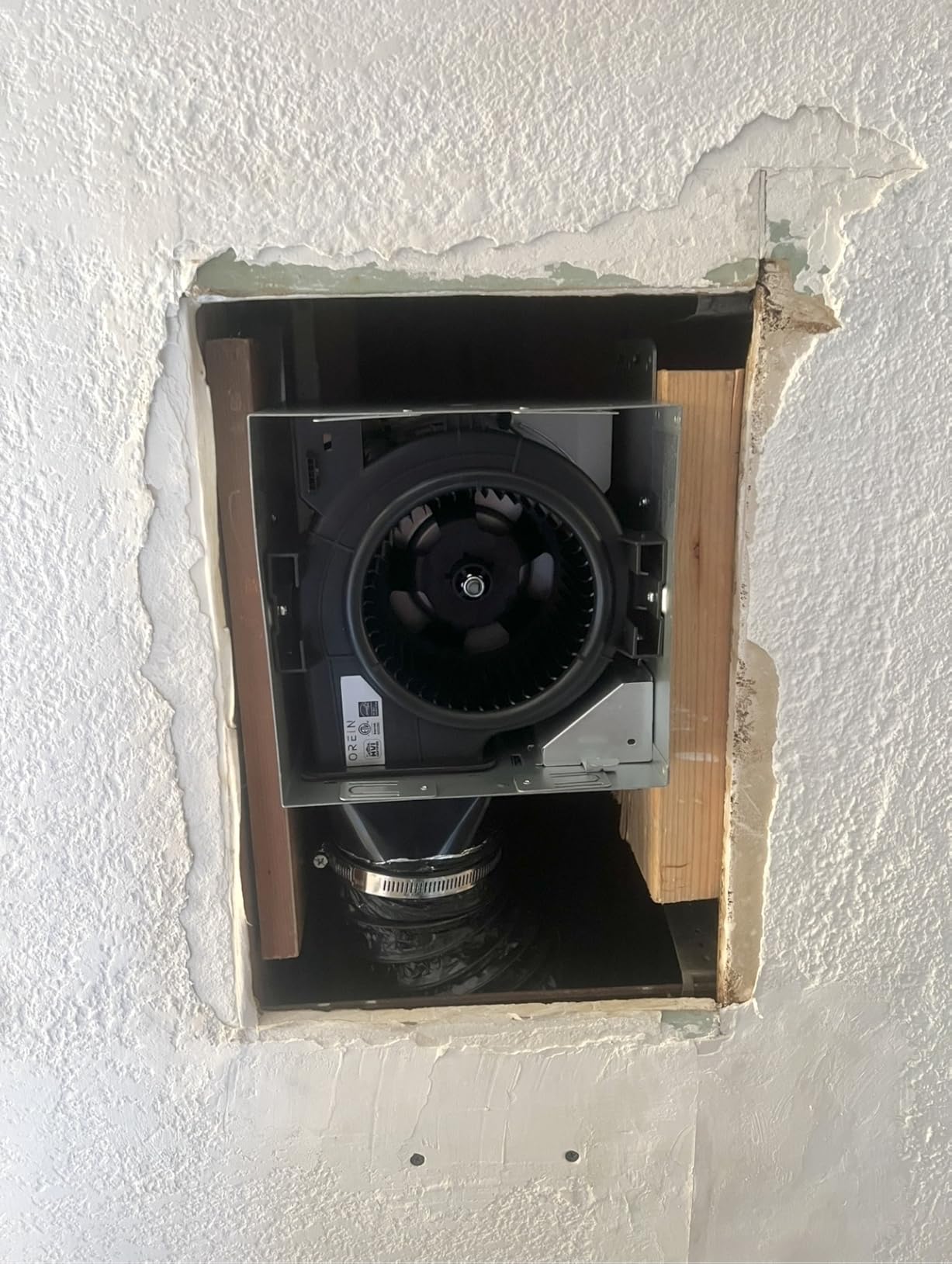 OREiN 2-in-1 Bathroom Exhaust Fan with Light, 110 CFM, ENERGY STAR | 1000LM, 5000K Daylight, Quiet 2.0 Sones, No Attic Access Required, ETL/HVI Certified, 7.36x7.68in Cutout, 4-to-3in Adapter customer photo 2