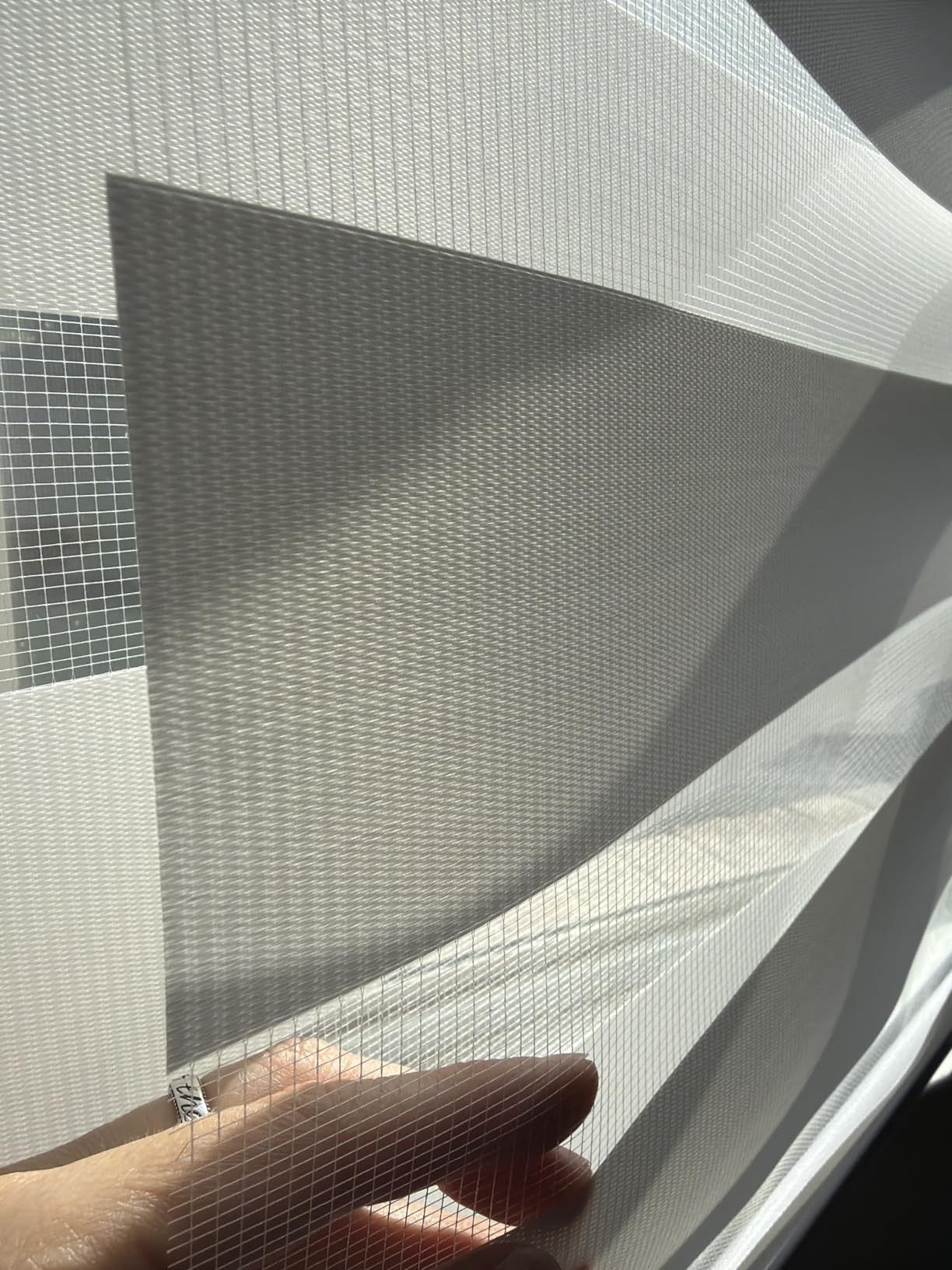 Zebra Roller Shades, Dual Layer Roll Up Blind for Living Room, Semi Sheer Shades Window Privacy Light Control for Day and Night, (Maximum Height 72inch, White Color, Width 26 inch) customer photo 1