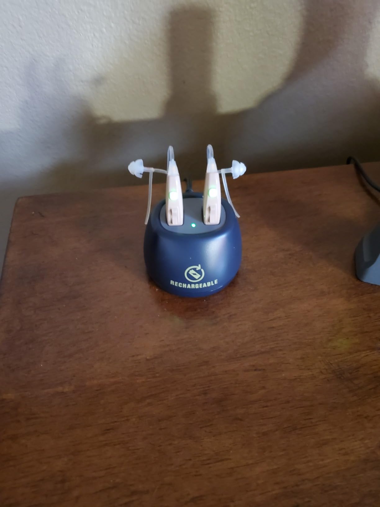 EarCentric EasyCharge Rechargeable Hearing Aids for Seniors and Adults, Pair with Desktop Charger and Portable Charging Case, Behind-the-Ear BTE OTC Hearing Aids with Noise Reduction, Beige customer photo 1