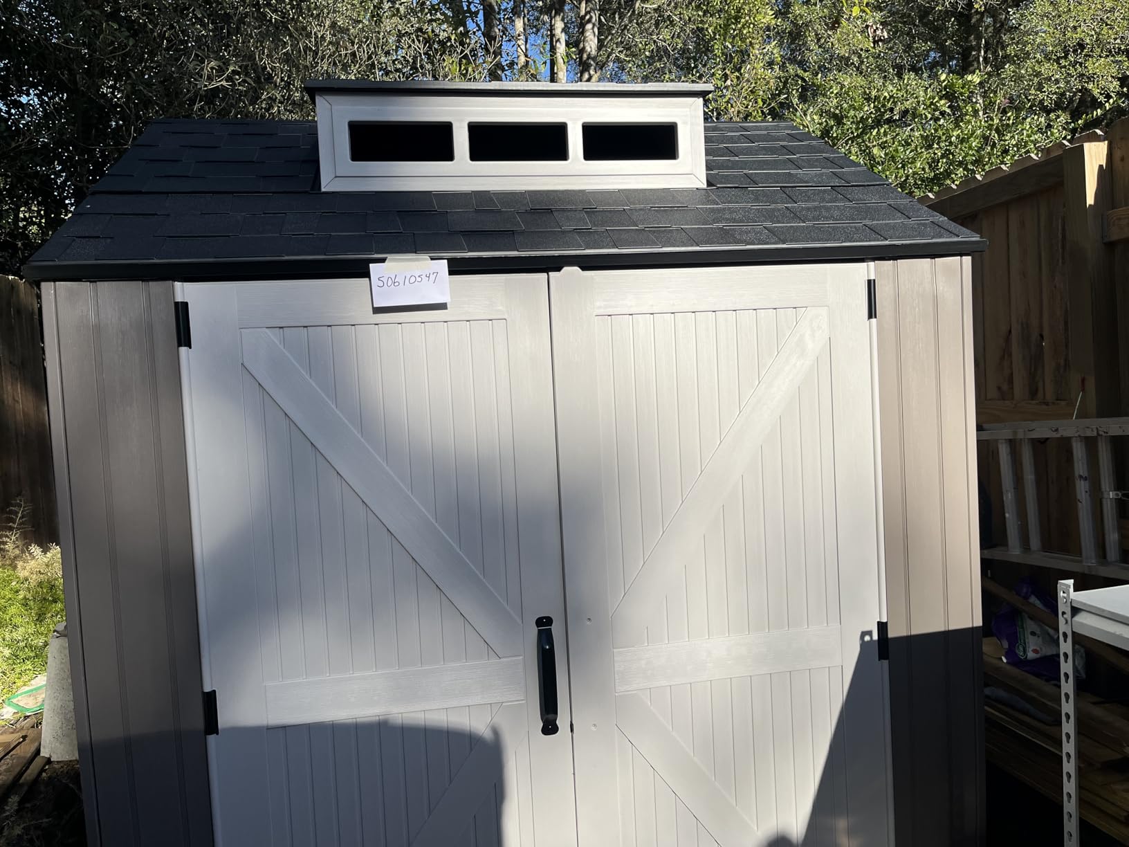 Rubbermaid Resin Outdoor Storage Shed With Floor (7 x 7 Ft) Weather Resistant Gray Organization for Home/Backyard/Garden Tools/Lawn Mower/Bike Storage/Pool Supplies customer photo 2