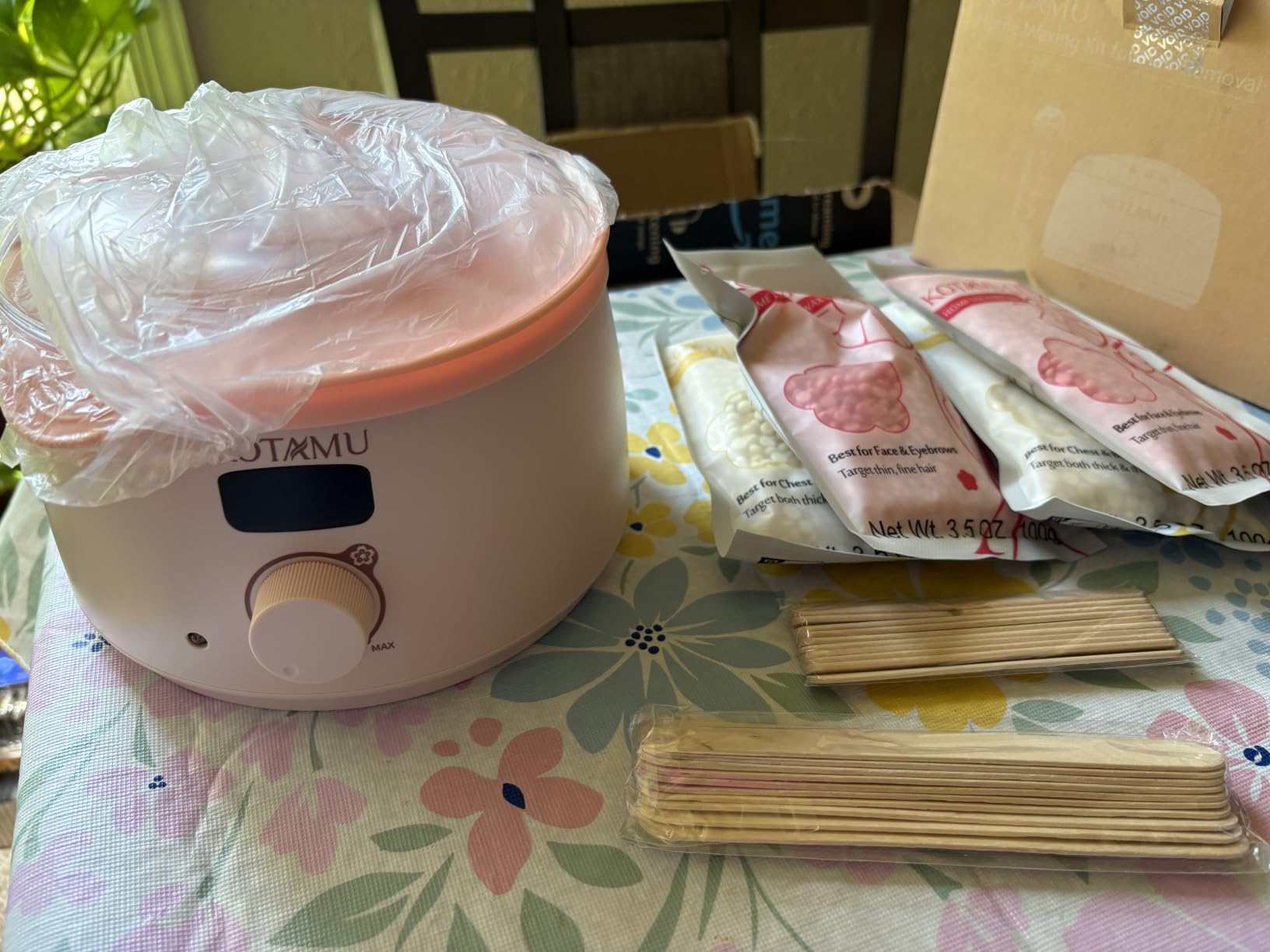 KOTAMU Waxing Kit for Women & Men, Pink Digital Wax Pot Warmer Hair Removal customer photo 1