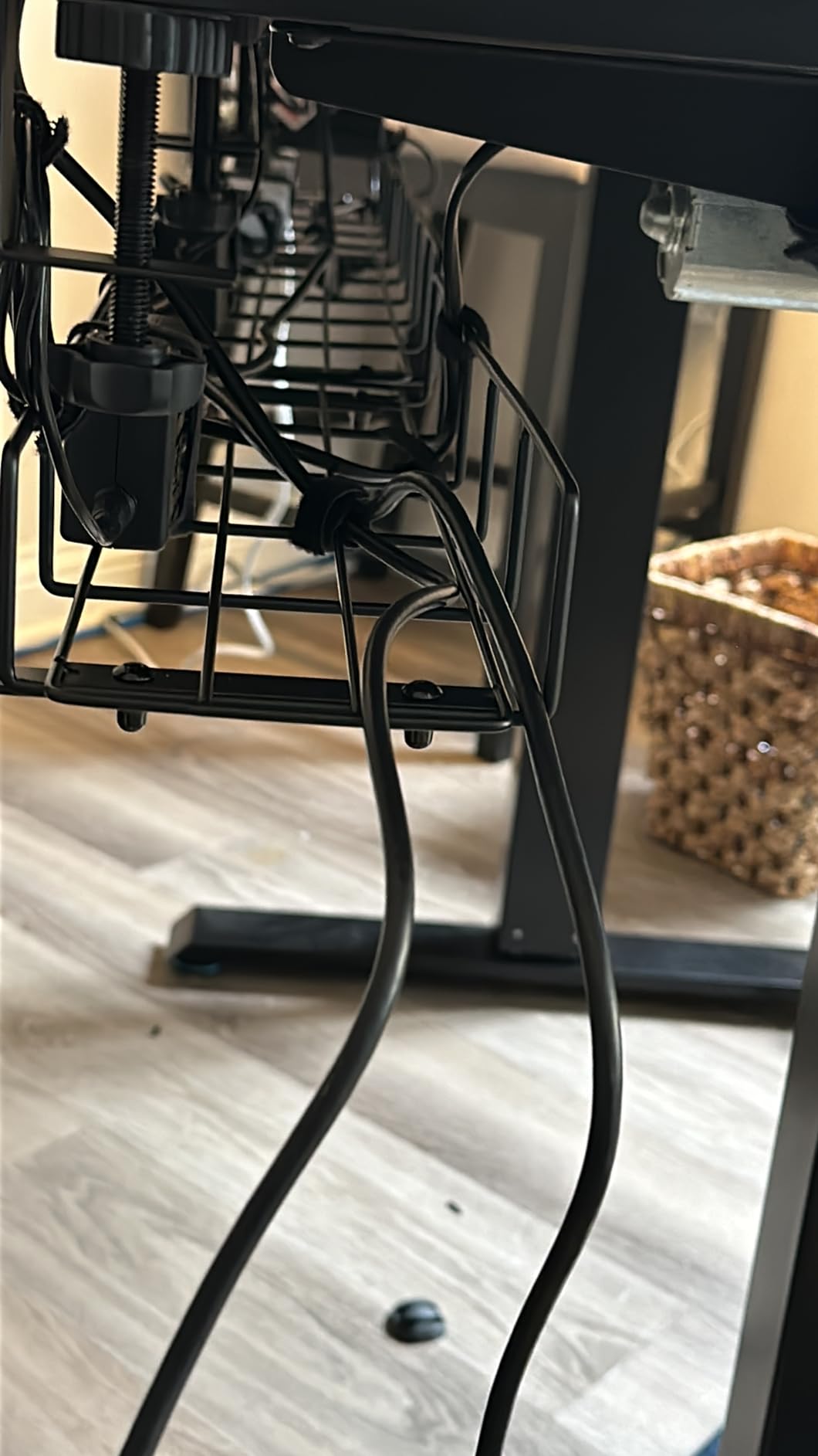 Under Desk Cable Management Tray No Drill Steel Tray Black | No drill steel under desk cable tray 15.7
