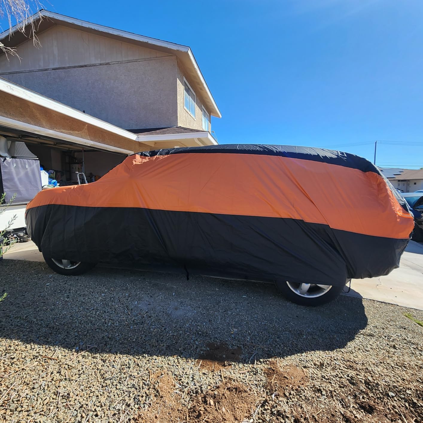 GUNHYI Car Cover for Automobiles All Weather Waterproof, Universal Fit Sedan Ford Mustang, Chevy Camaro/Malibu, Kia Optima, Hyundai Sonata, Nissan Altima, Volkswagen Passat, Tesla Model 3 etc. customer photo 1