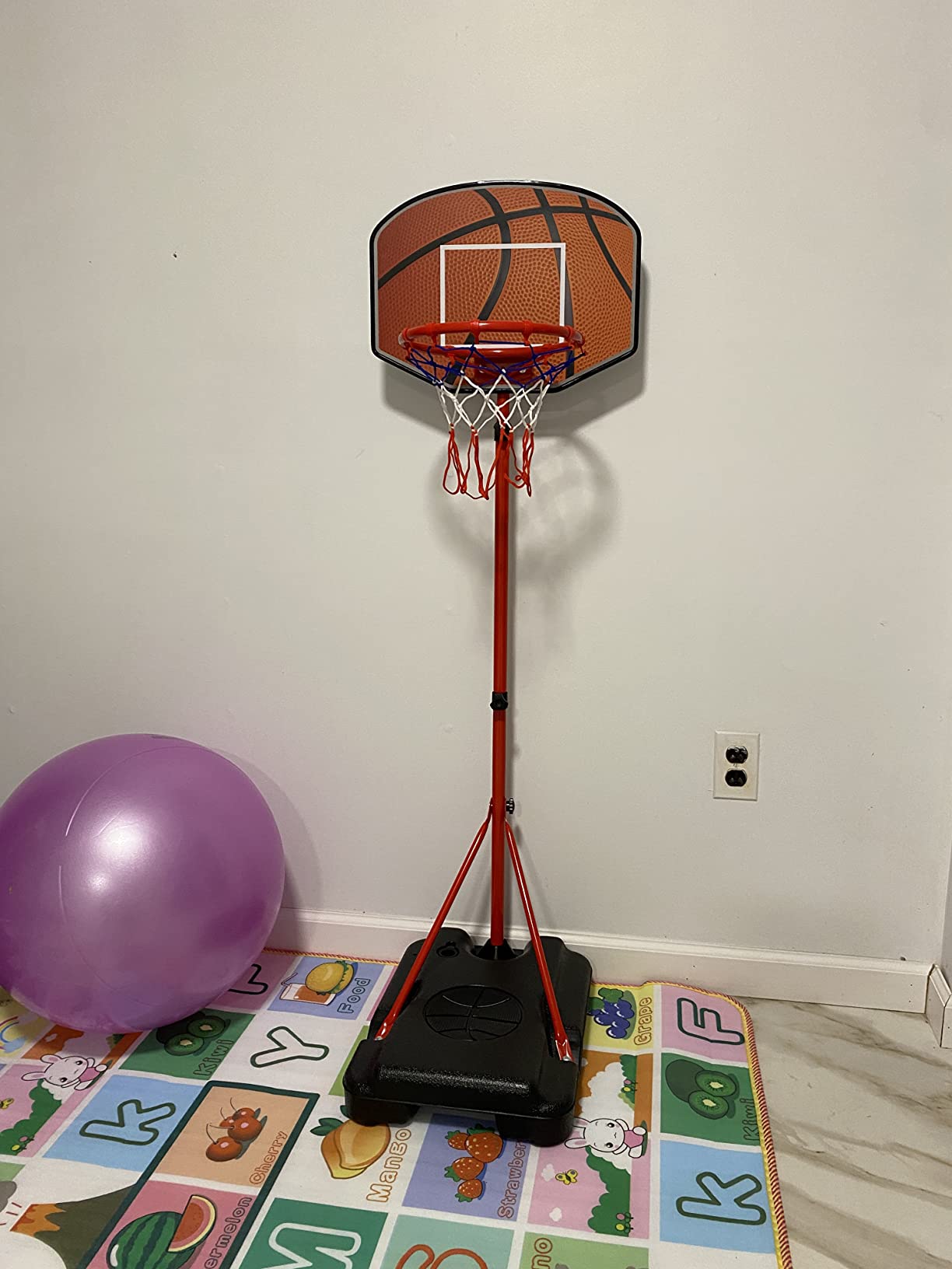 Kids Basketball Hoop for 3 4 5 6 Year Old Stand Adjustable Height 3.5ft-5.3ft Toddler Boy Basketball Hoop Indoor Mini Basketball Hoops Goal Ball Games Toys for Girl Boy Age 3-4 3-5 customer photo 1