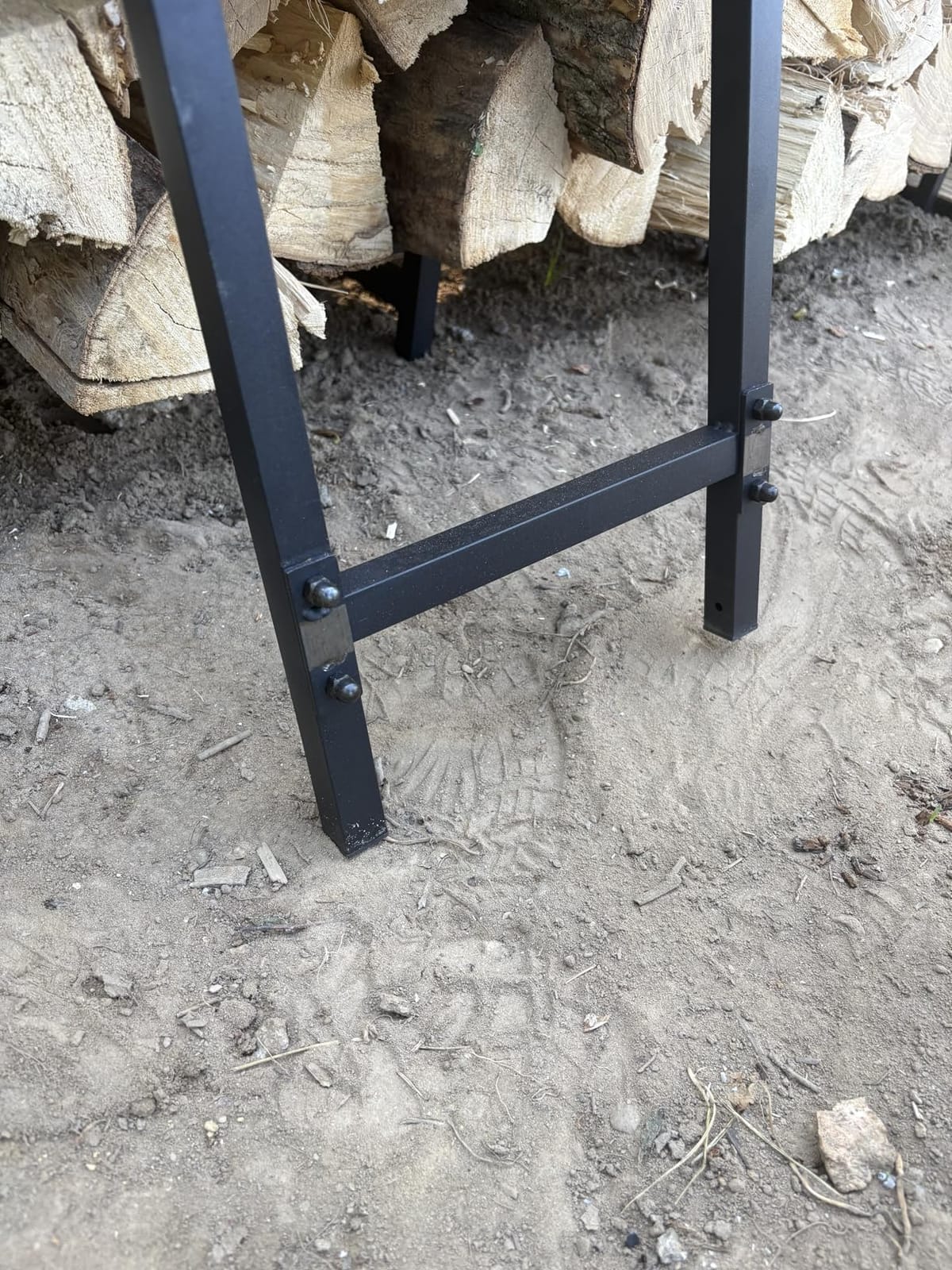 4FT Firewood Rack Holder for Fireplace, Adjustable Log Stand for Storage customer photo 1