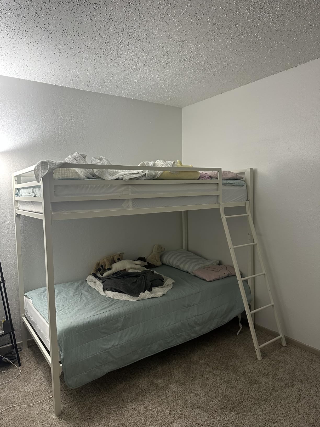 SHA CERLIN Bunk Bed Twin Over Twin Size with Ladder and Guardrail,Black | Heavy Duty,Metal Slats Support,No Box Spring Needed,Small Space Saving Furniture for Bedroom Dorm customer photo 2