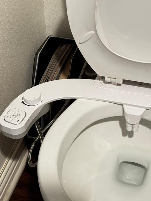 Bidet Attachment for Toilet, Dual Nozzle (Frontal and Rear Wash) Non-Electric Fresh Water Toilet Seat Attachment with Nozzle Self Cleaning, Adjustable Water Pressure(Chrome Silver) customer photo 1
