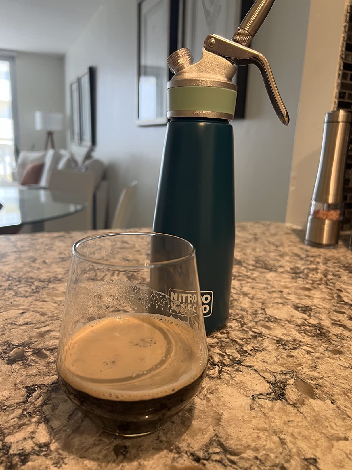 Nitro Cold Brew Maker, Nitro Diffuser Nozzle & Cold Brew Maker, 1-Pint/0.5L - Aluminum Nitro Cold Brew Coffee Maker for Homemade Nitro Cold Brew, Use with N2 Cartridges (Not Included) customer photo 2