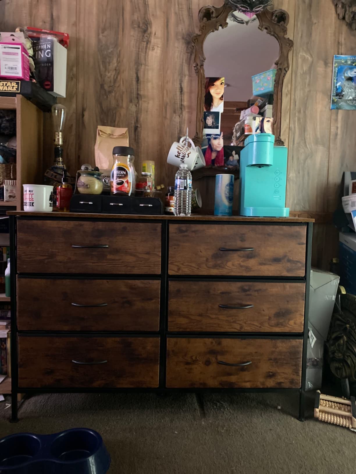 WLIVE Dresser for Bedroom with 6 Fabric Drawers, Rustic Brown customer photo 2