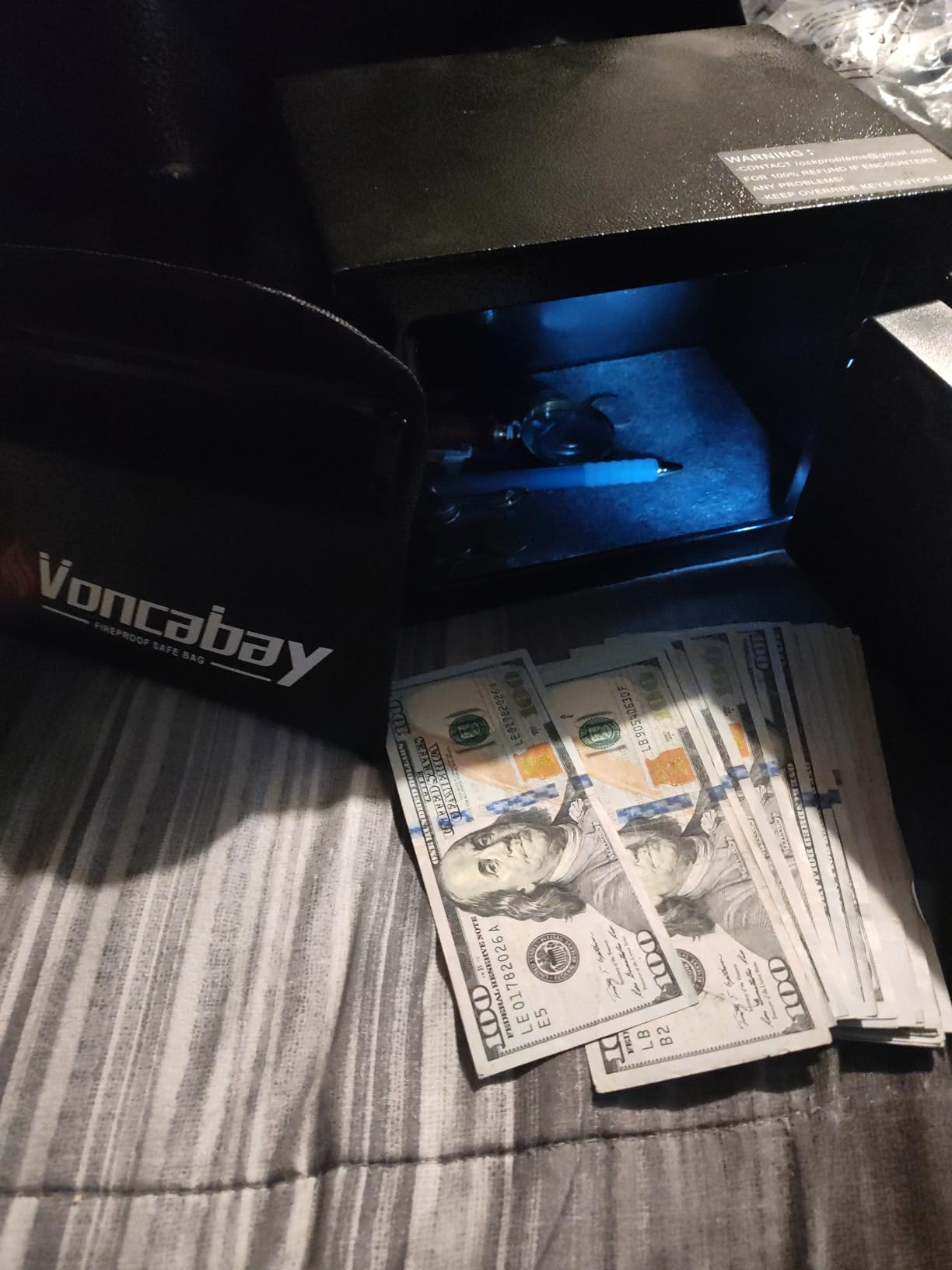 Voncabay Money Safe Box for Home with Digital Keypad, 0.23 Cu. Ft., Black customer photo 2