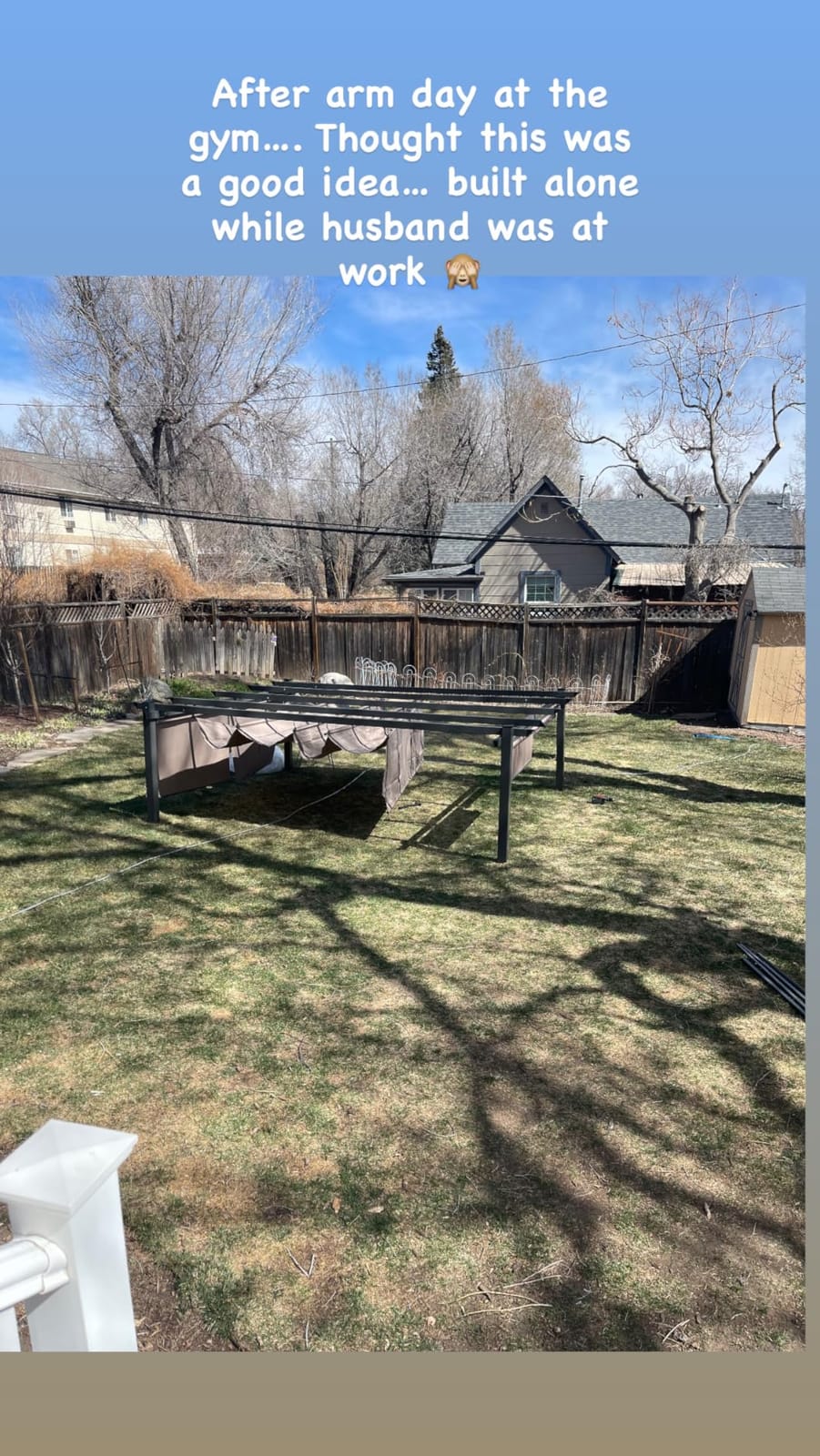 Aoodor 10 x 12 ft Outdoor Pergola with Retractable Shade Canopy, Matte Aluminum Frame, 4 Roller Shade Curtains, Grape Trellis for Patio, Backyard, Garden, and Deck, Brown customer photo 1