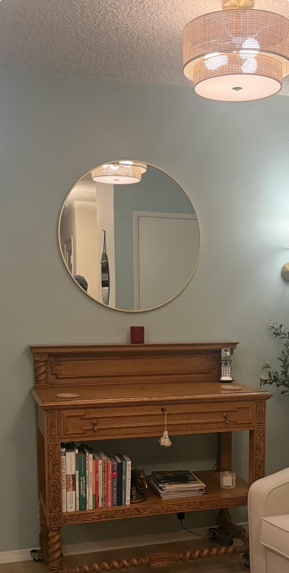 HARRITPURE Round Mirror 30 Black Wall Mounted Circle Mirrors customer photo 1