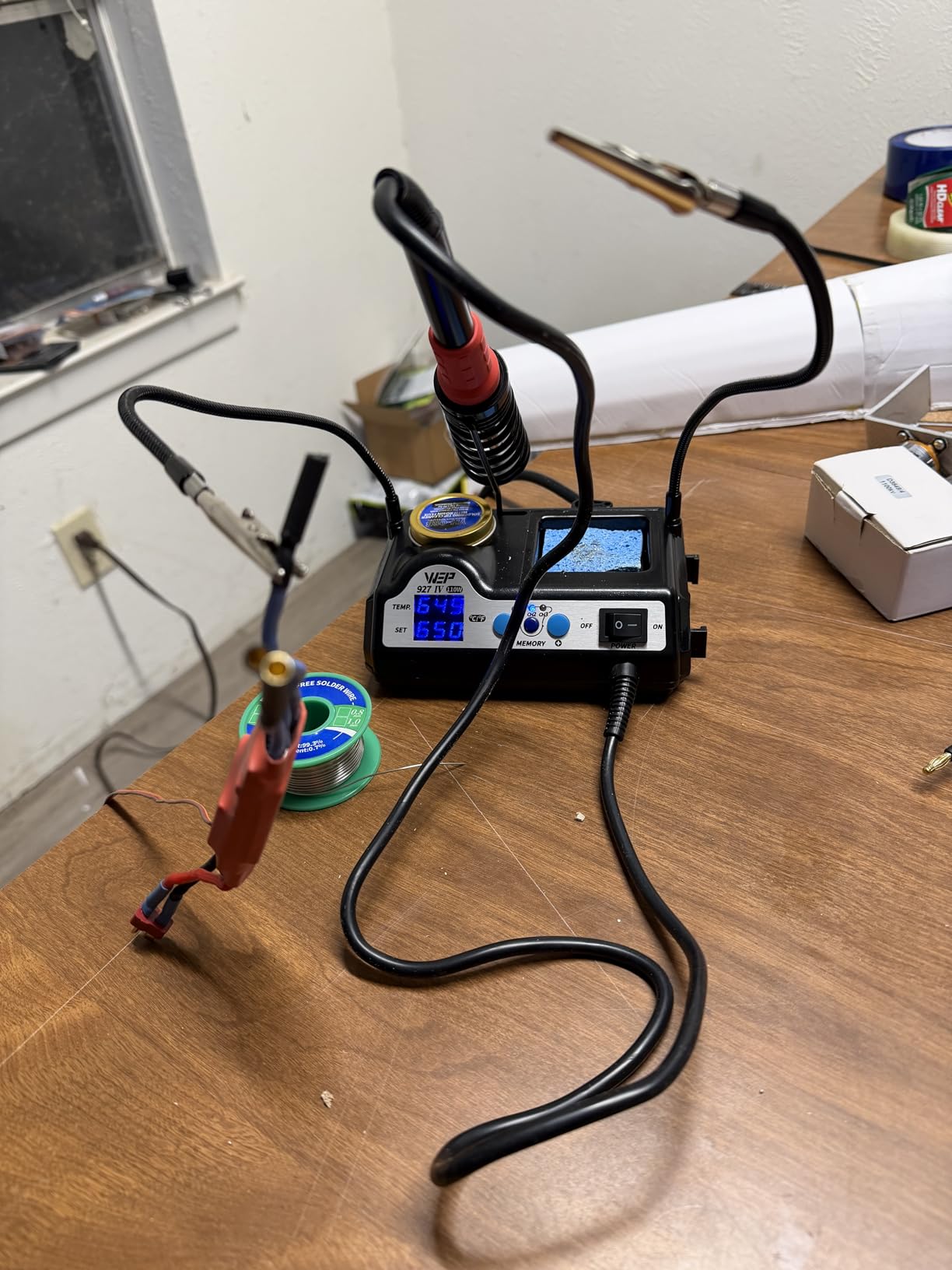 WEP 927-IV Soldering Station Kit High-Power 110W with 3 Preset Channels, Sleep Mode, LED Magnifier, 5 Extra Iron Tips, Tip Cleaner, 2 Helping Hands, Tip Storage Slots, Lead-free Solder Wire, Tweezers customer photo 1