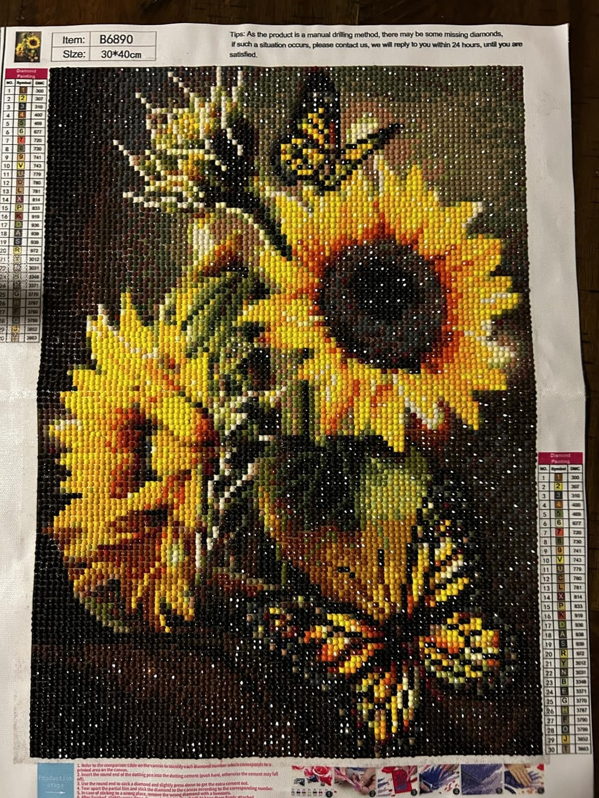 DKHDBD Diamond Painting Kits for Adults, 12x16 Inch DIY Paint by Numbers for Adults Beginner, DIY Full Drill Diamond Dots Paintings Picture Arts Craft for Home Wall Art Decor (Yellow Butterfly) customer photo 1
