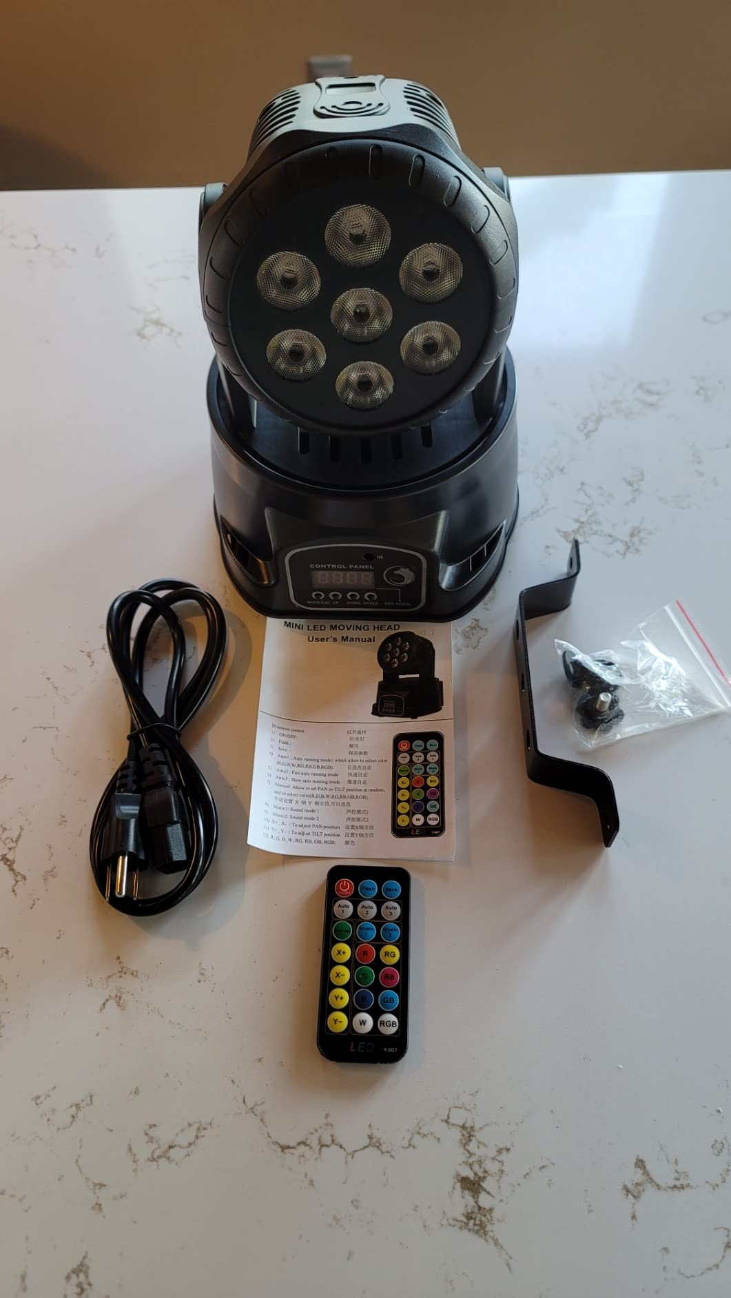 U`King Moving Head Light RGBW Stage Lighting DJ Lights 7 x 10W LED Beam Spotlight 9/14 CH Wash Light with DMX and Sound Activated for Party Church Wedding Bar Christmas Halloween Disco (2 Pack) customer photo 1