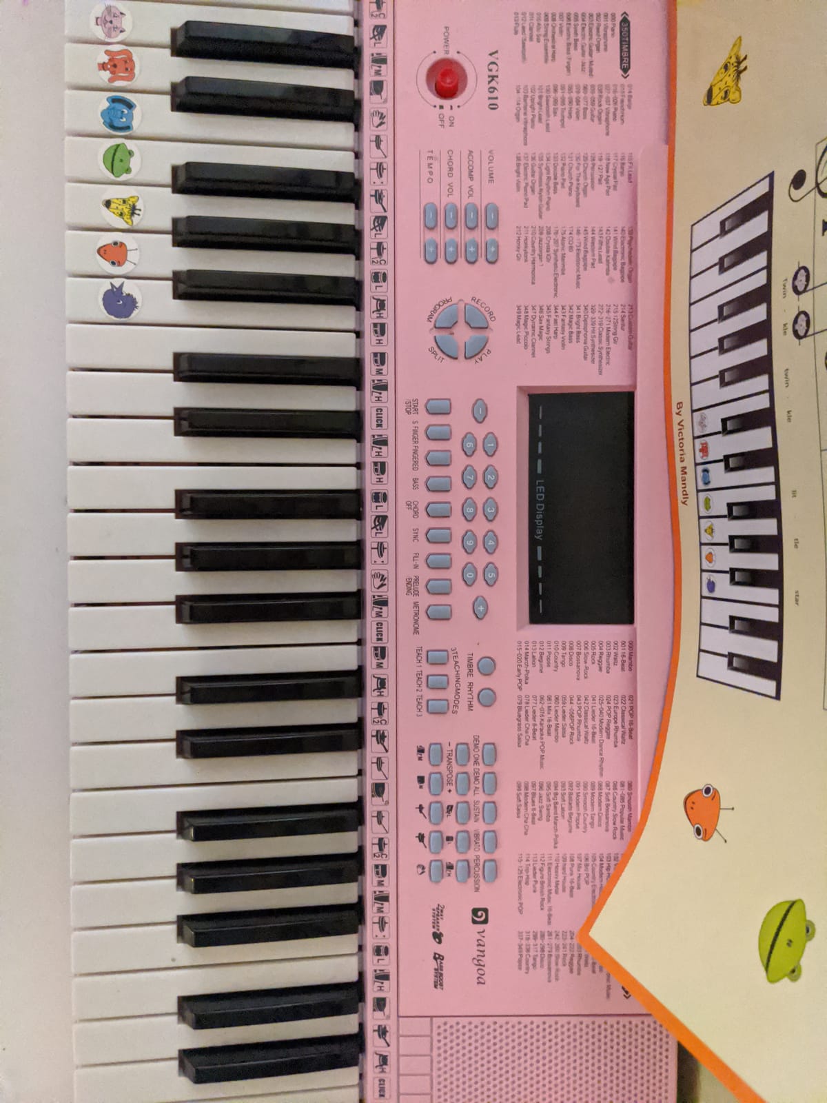 Vangoa 61-Key Light-Up Keyboard Piano for Beginners, 350 Tones & Timbres, 3 Teaching Modes, With Microphone, Black customer photo 2