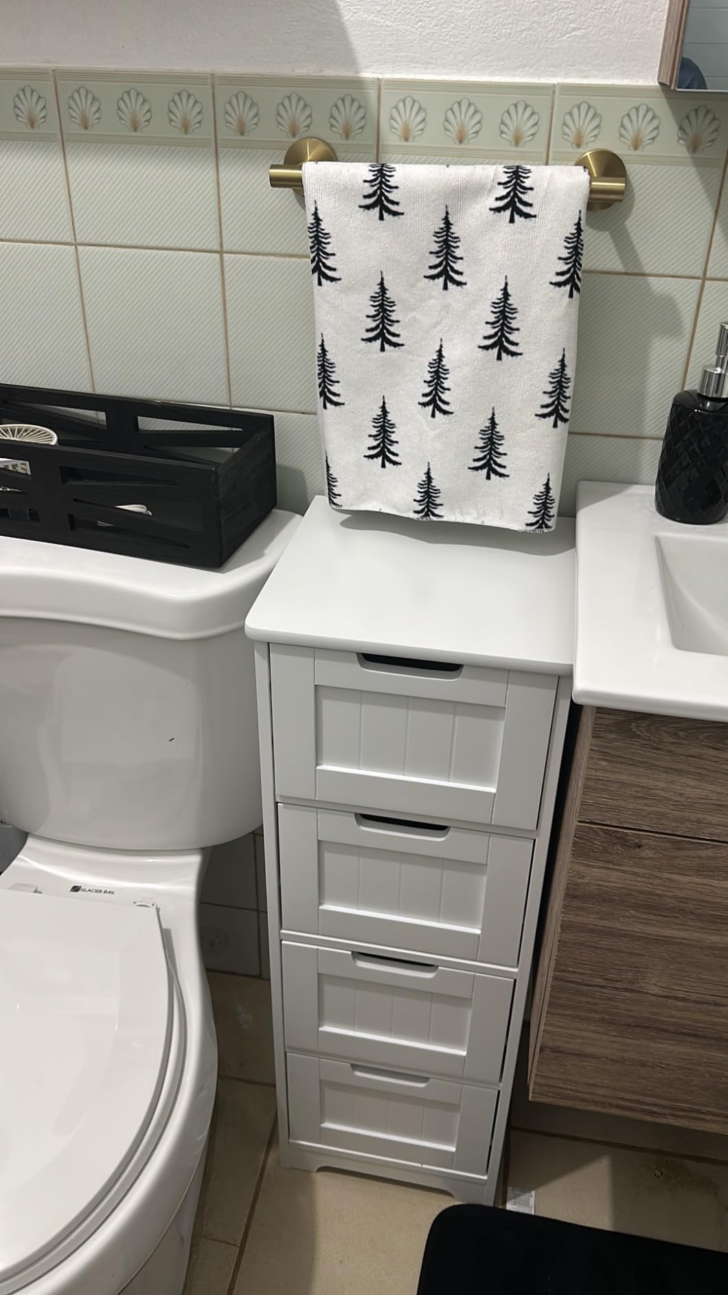 FOTOSOK Bathroom Storage Cabinet with 4 Drawers, Small Bathroom Cabinet customer photo 1