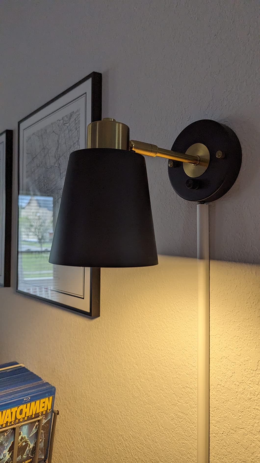 VATONI Plug in Wall Sconces, Dimmable Wall Sconces Adjustable Angle Wall Lights with Plug in Cord and Dimmer On/Off Knob Switch, Gold Wall Mounted Light for Bedroom Bedside Stairway(2 Pack, 2 Bulbs) customer photo 1