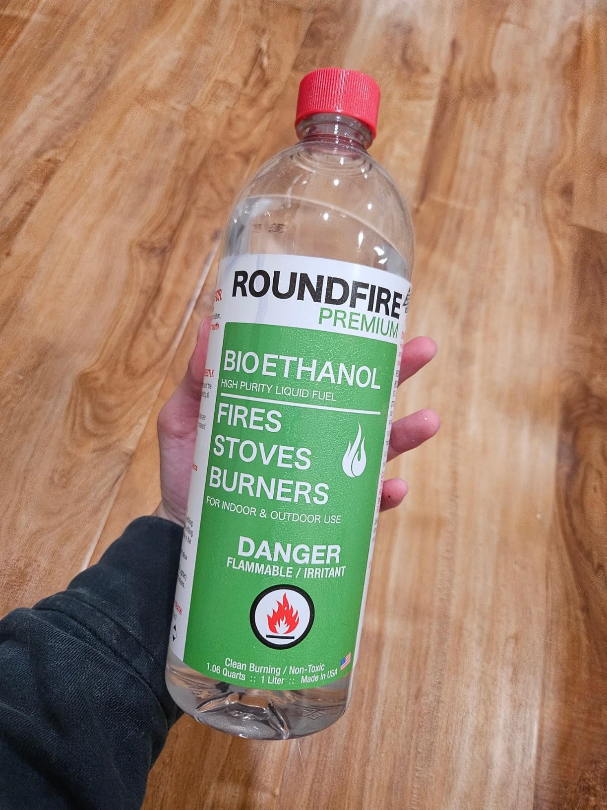 ROUNDFIRE Premium Tabletop Fireplace Fuel - 1 Liter Ethanol for Fire Pits and Table Top Fireplaces customer photo 1