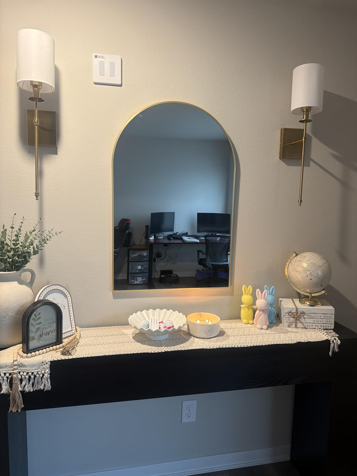 Arched Bathroom Mirror for Wall, 36