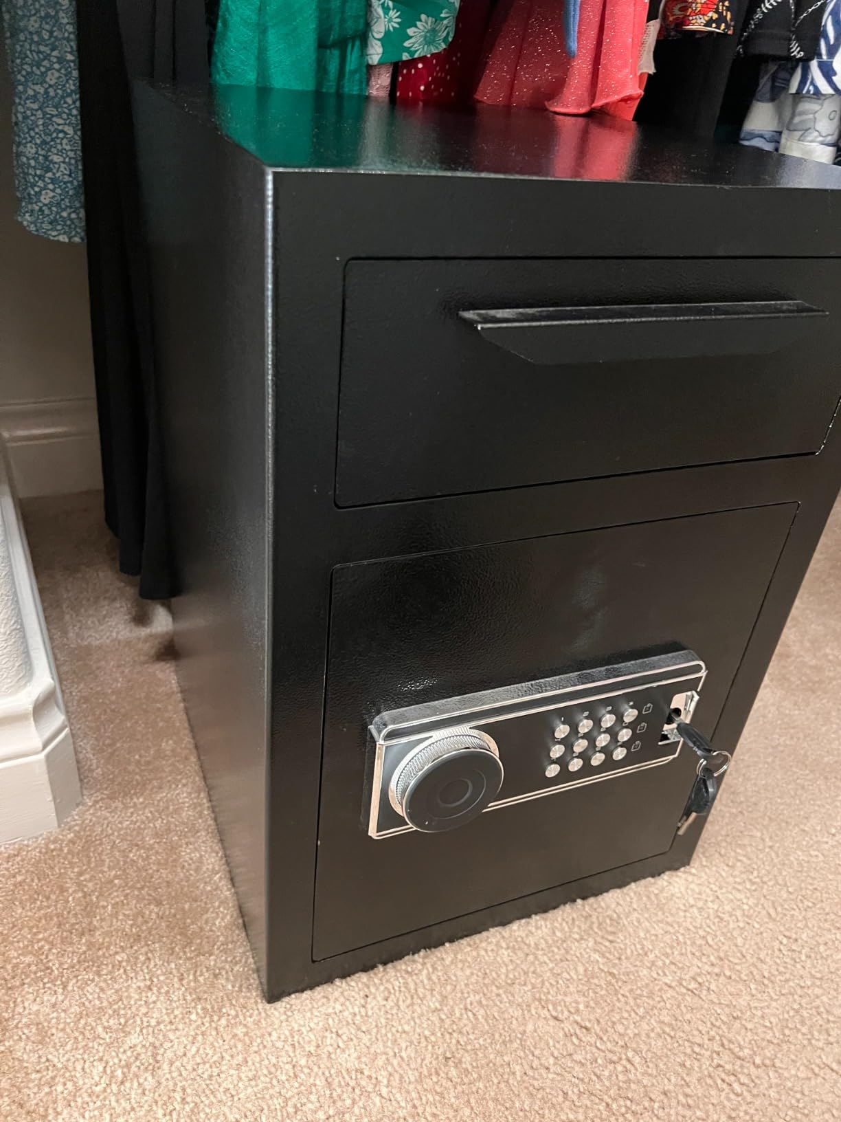 2.5 Cub Security Business Safe and Lock Box with Digital Keypad,Drop Slot Safes with Front Load Drop Box for Money and Mail,Business customer photo 1