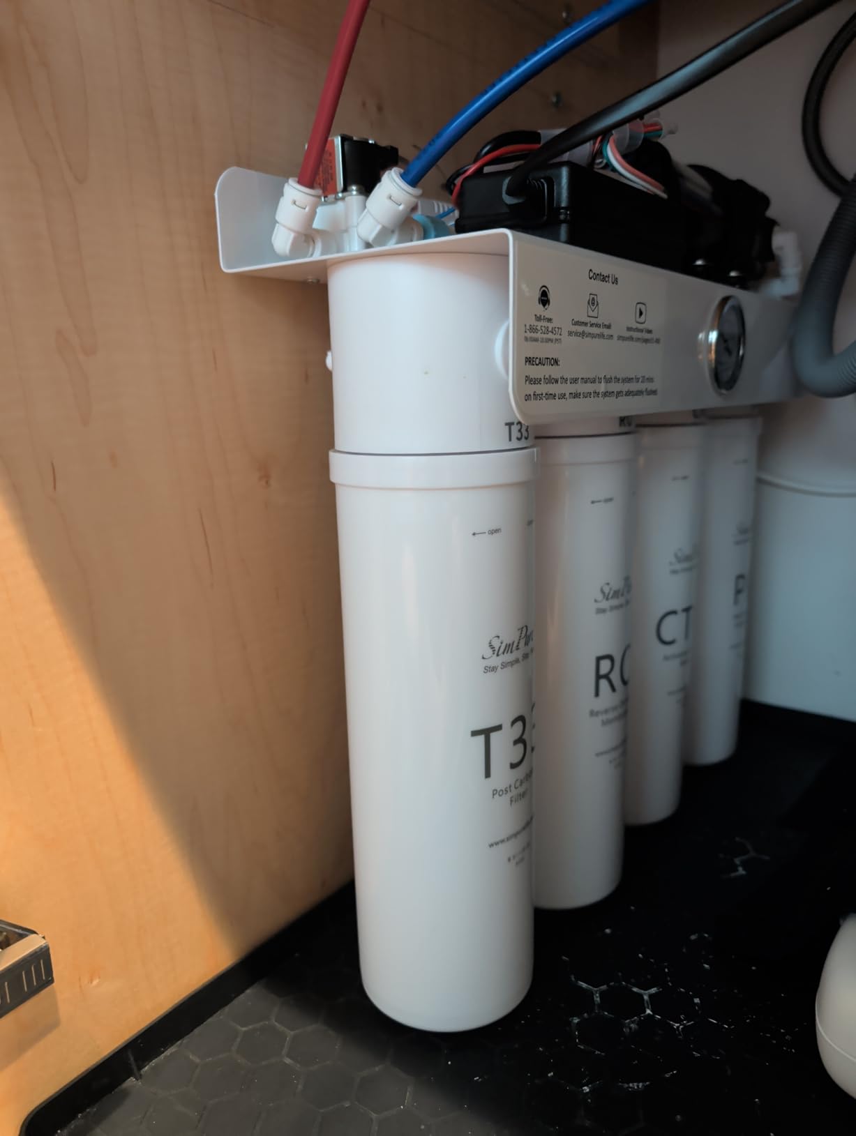 SimPure T1-400 Tankless Reverse Osmosis Water Filter System 400 GPD | NSF 58 Standard UV Under Sink RO Filtration System | 8-Stage Filtration for Near 0 TDS | Built-in Pump & 1.5:1 Pure to Drain customer photo 1