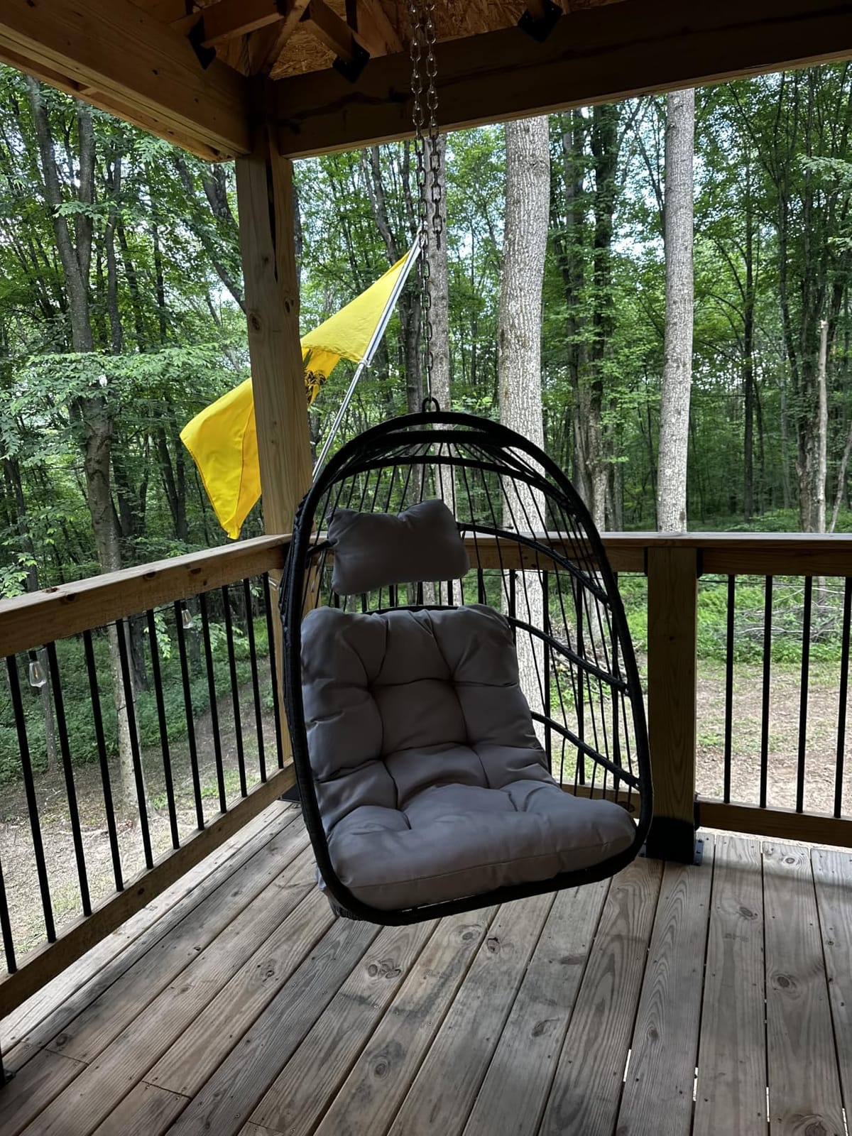 Nicesoul Outdoor Hanging Egg Chair Without Stand, Patio Wicker Swing Egg Basket Chairs with Padded Cushion, 350 Lbs Comfy Cozy Ceiling Tree Swinging Egg-Shaped Chair No Stand for Indoor Balcony, Beige customer photo 2