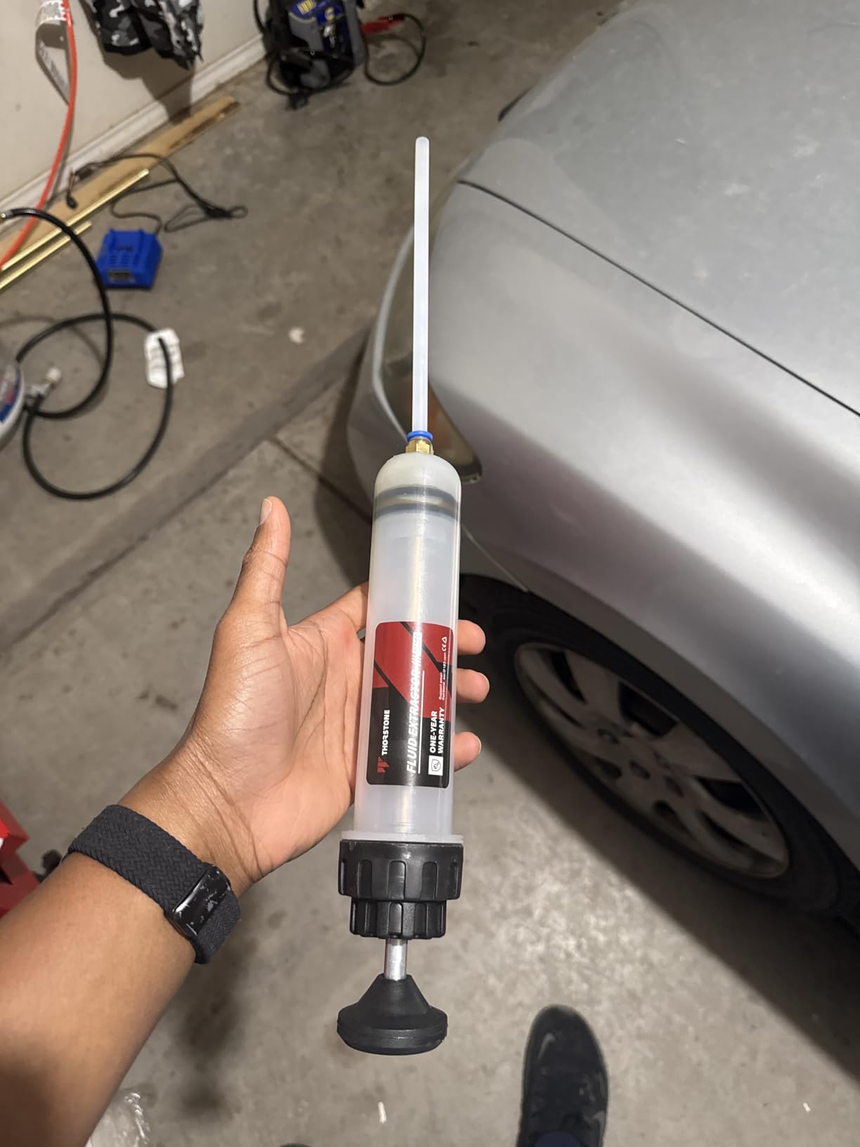 Thorstone 200cc Fluid Extractor Pump with 2pcs 22cm PVC Suction Tubes | Manual Oil Change Syringe and Fluid Transfer Pump for Automotive Liquid Extraction customer photo 2