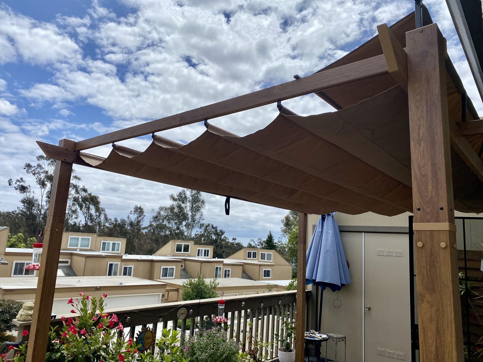 Domi 11’ X 16’ Outdoor Retractable Pergola with Weather-Resistant Canopy Aluminum Garden Pergola Patio Grill Gazebo for Courtyard customer photo 2