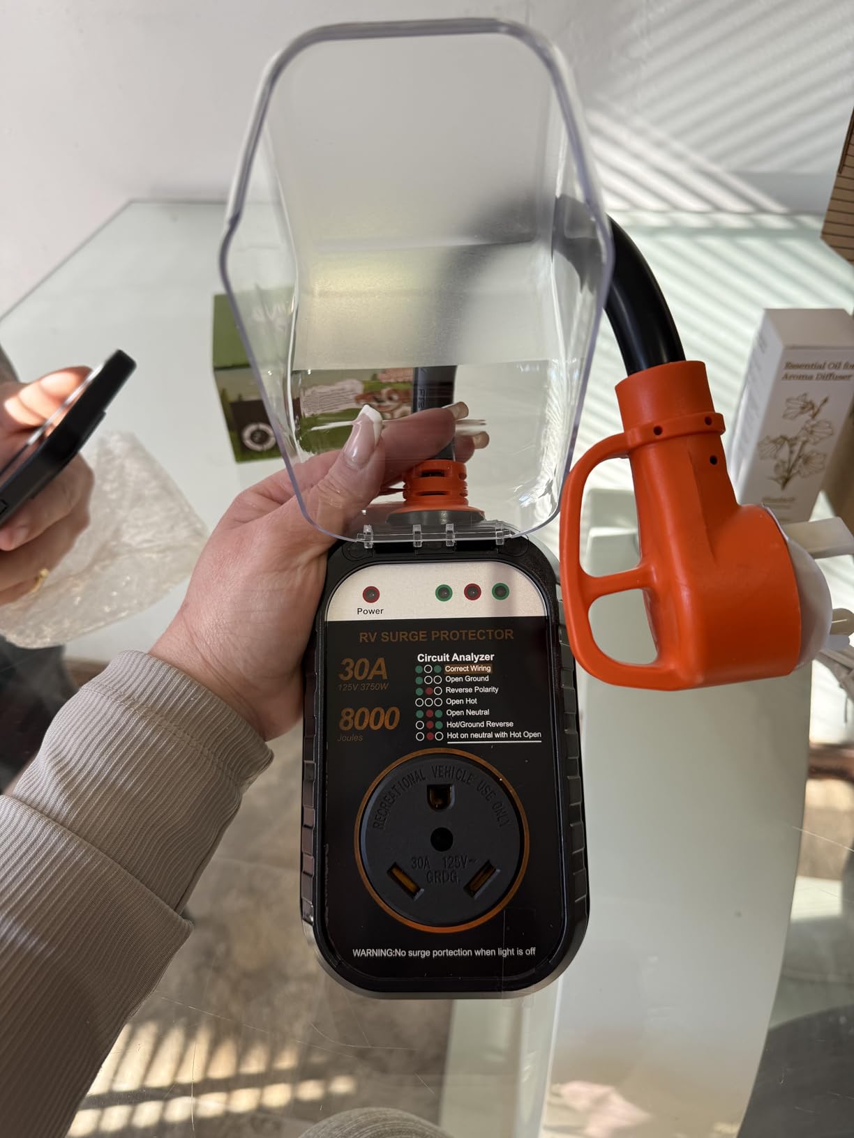 GEARGO RV Surge Protectors 30 Amp RV Circuit Analyzer, [2026 New Upgraded & Gen2] Full Protection, RV Adapter Plug for Camper(Orange) customer photo 1