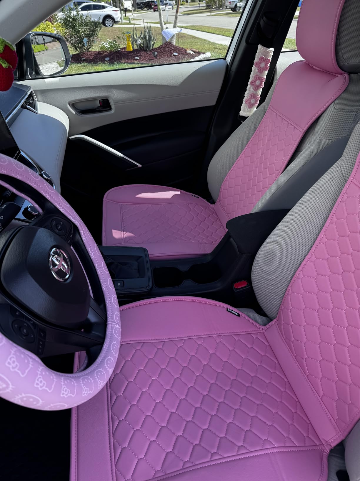 Elantrip Leather Car Seat Covers Front 2PC Waterproof Universal Fit Black customer photo 2