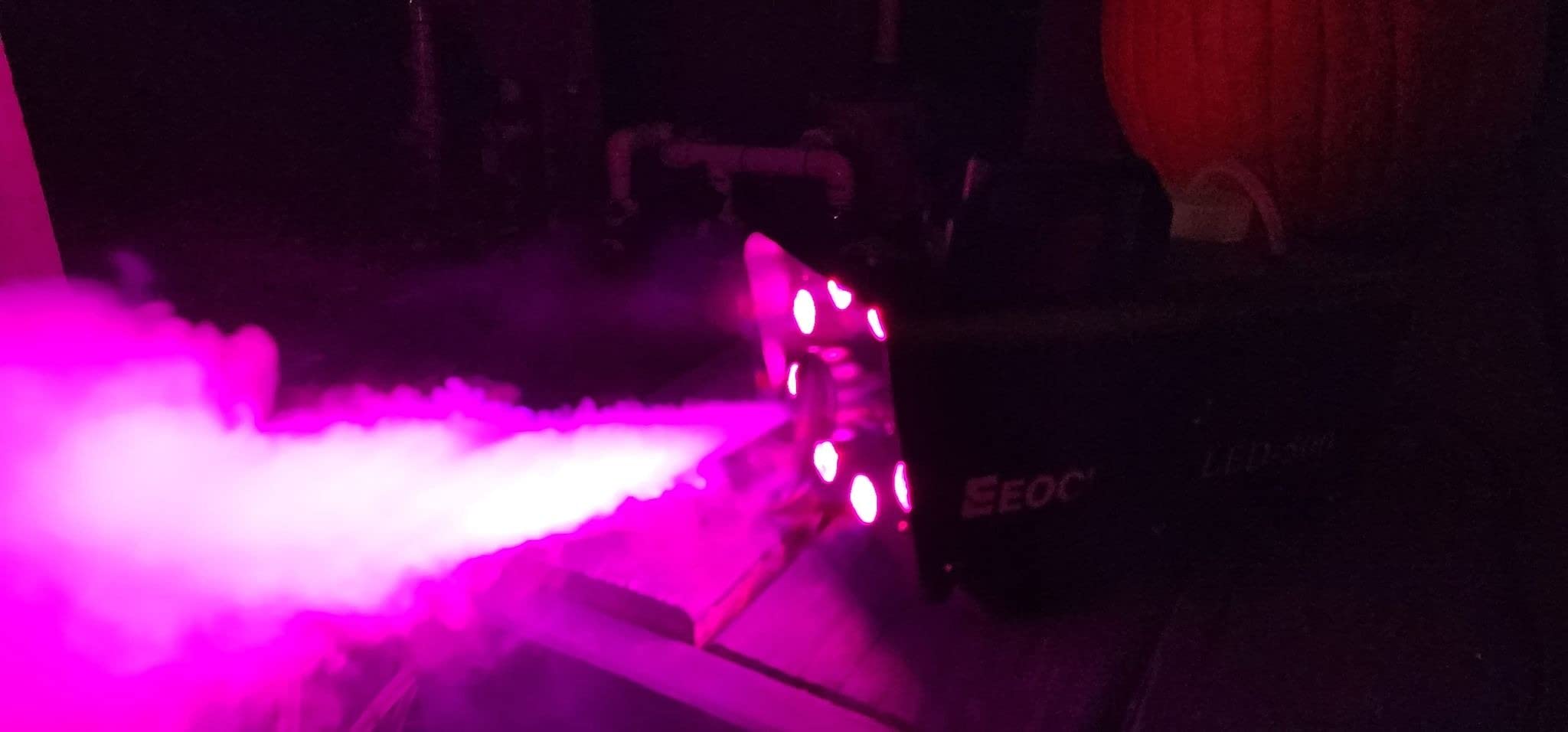 Upgraded Fog Machine, Mini Smoke Machine 2000CFM Fog Output 8 LED 13-colors Lights with Wireless Remote Support Timing, 500W Auto Spray Fogger for Christmas Halloween Party DJ Show Wedding Indoor Use customer photo 2