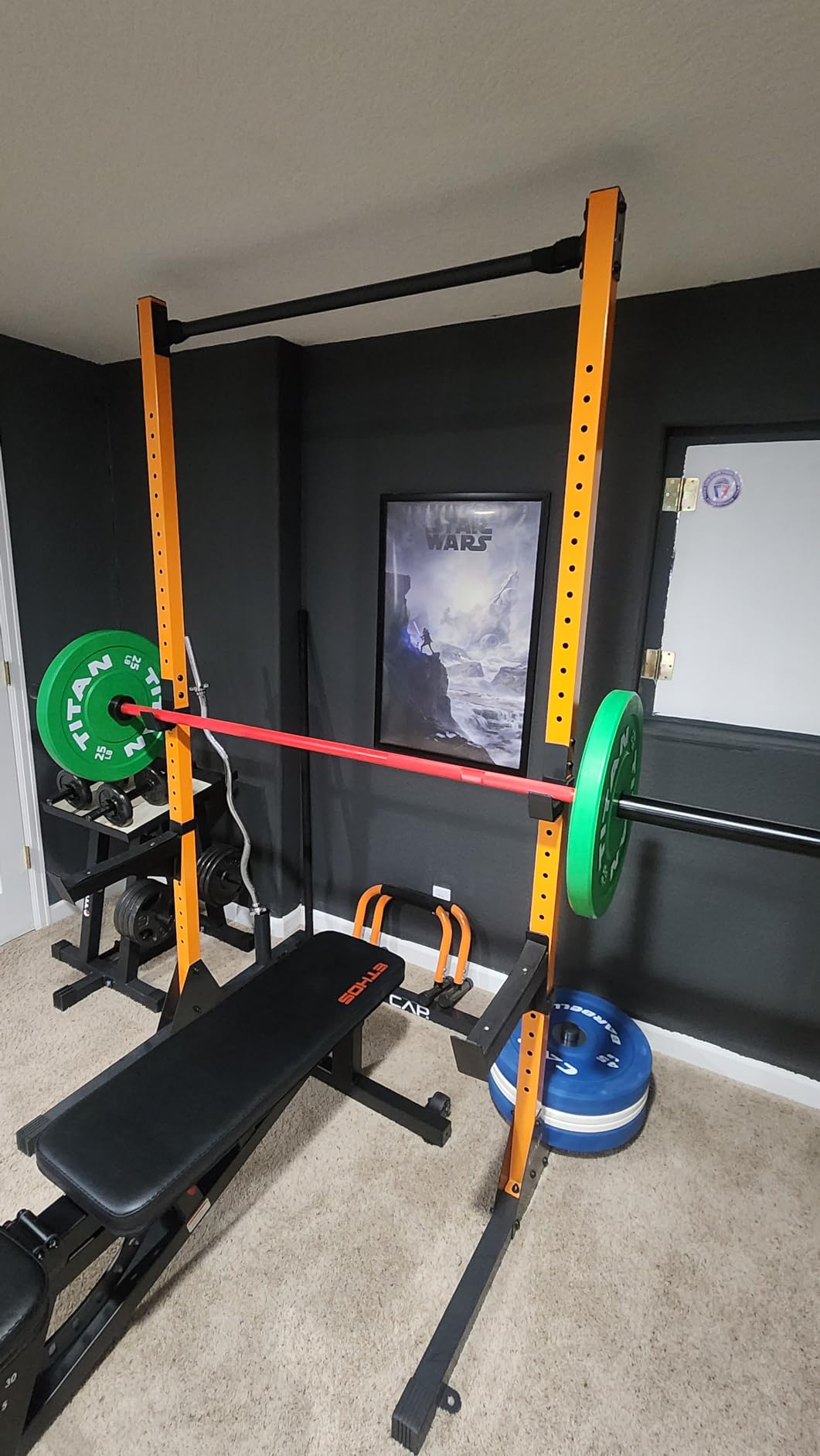 7FT Alloy Steel Olympic Barbell, 700LB 40LB, 30mm knurled grip bar with rotating sleeves, chrome finish, 2-inch plate fit customer photo 2