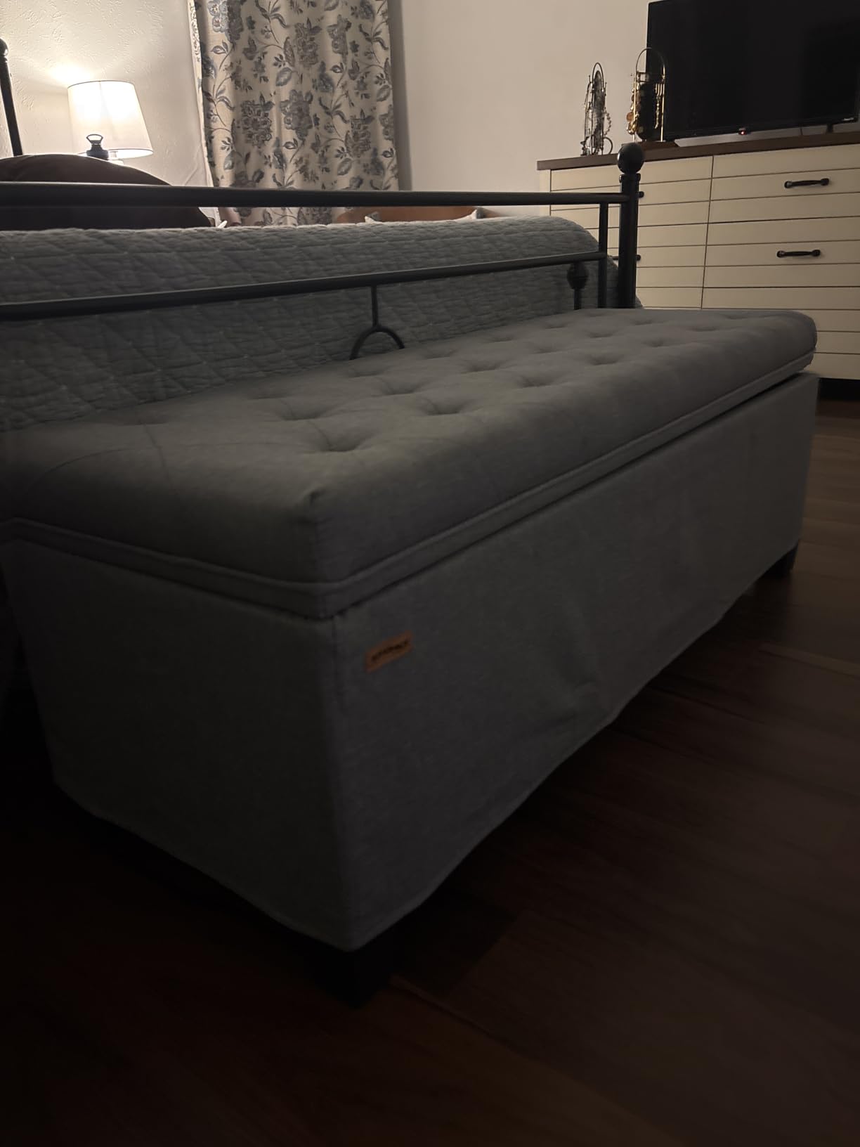 SONGMICS Storage Ottoman Bench, Foot Rest with Legs, Load up to 661.4 lb customer photo 2