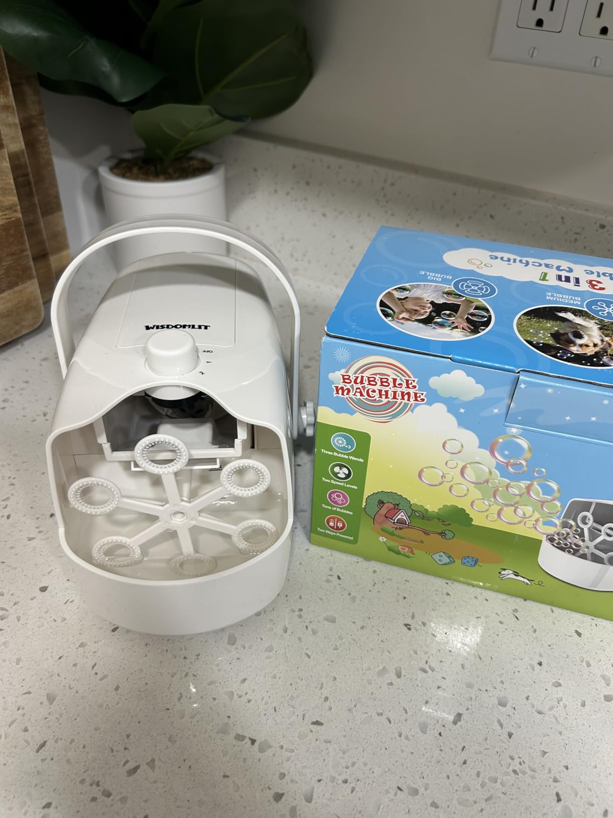Wisdomlit Bubble Machine, Automatic Bubble Blower, 3-in-1 Bubble Maker customer photo 2