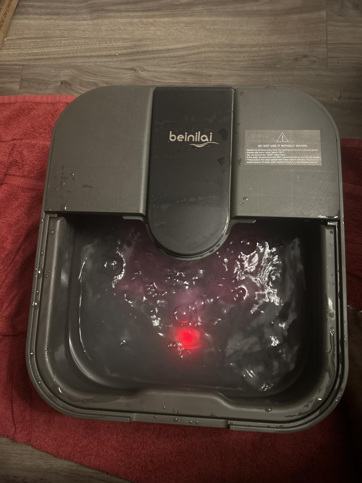 Beinilai Collapsible Foot Spa,Foot Bath with Heat and Massage and Bubble Jets,Foot Soak Tub with Six Non Motorized Rollers,Acupressure Massage Points,Red Light and Removable Pumice Stone customer photo 1