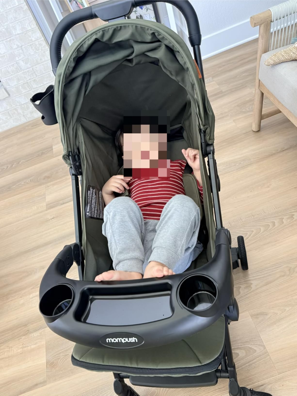 Mompush Lithe V2 Lightweight Travel Stroller Snack Tray Included, Forest customer photo 2